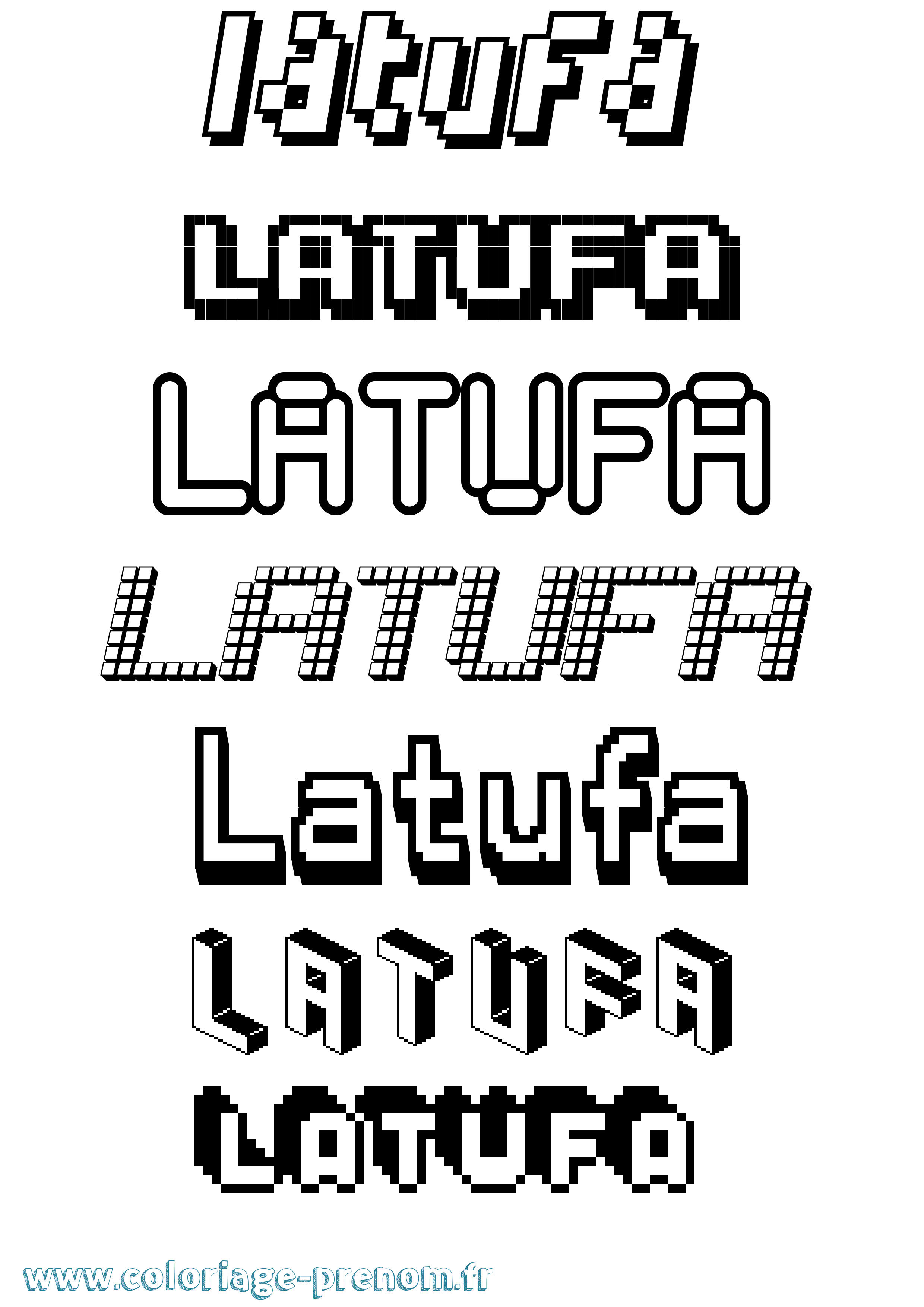 Coloriage Latufa Pixel Coloriage prénom Latufa Pixel