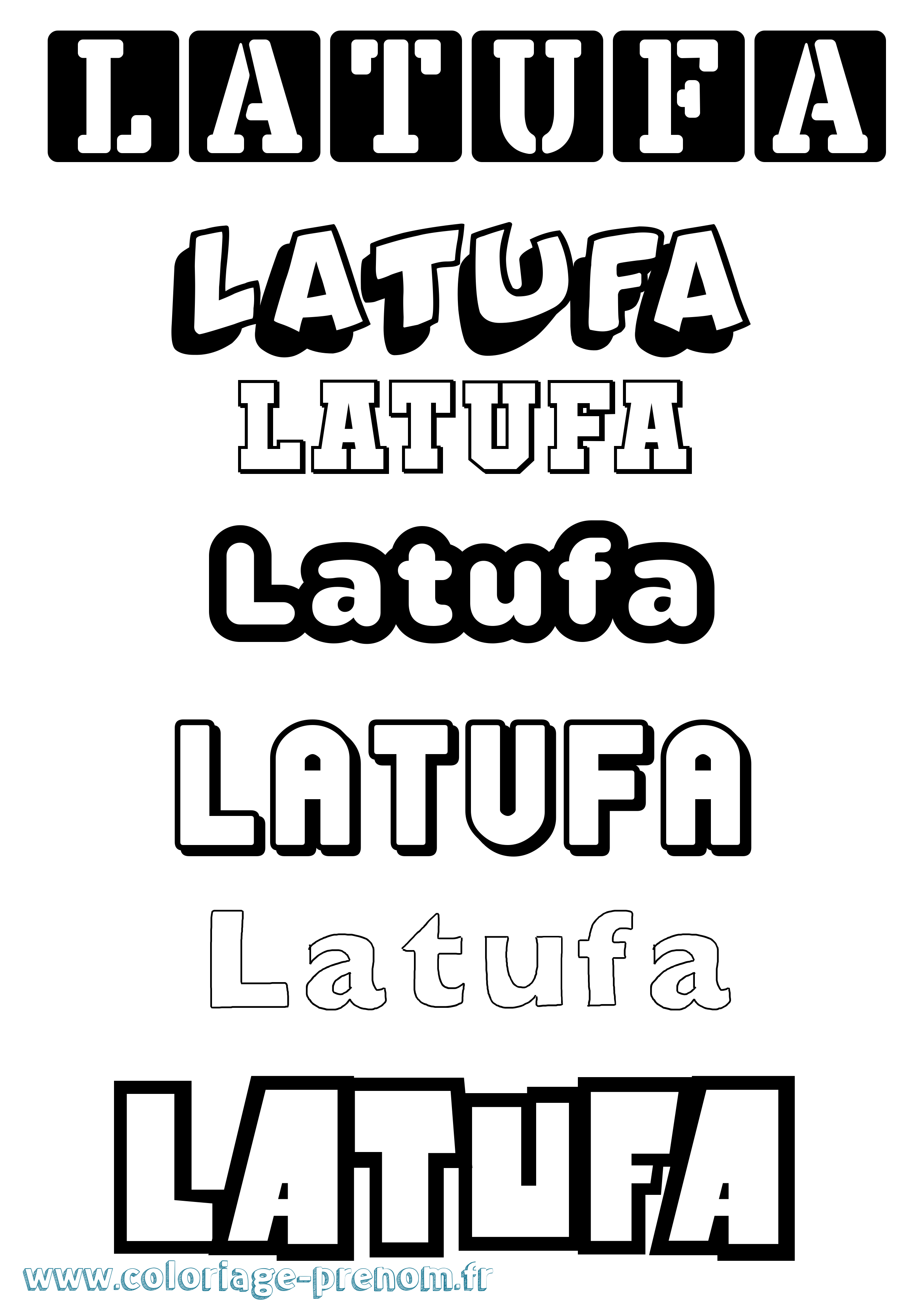 Coloriage Latufa Simple Coloriage prénom Latufa Simple