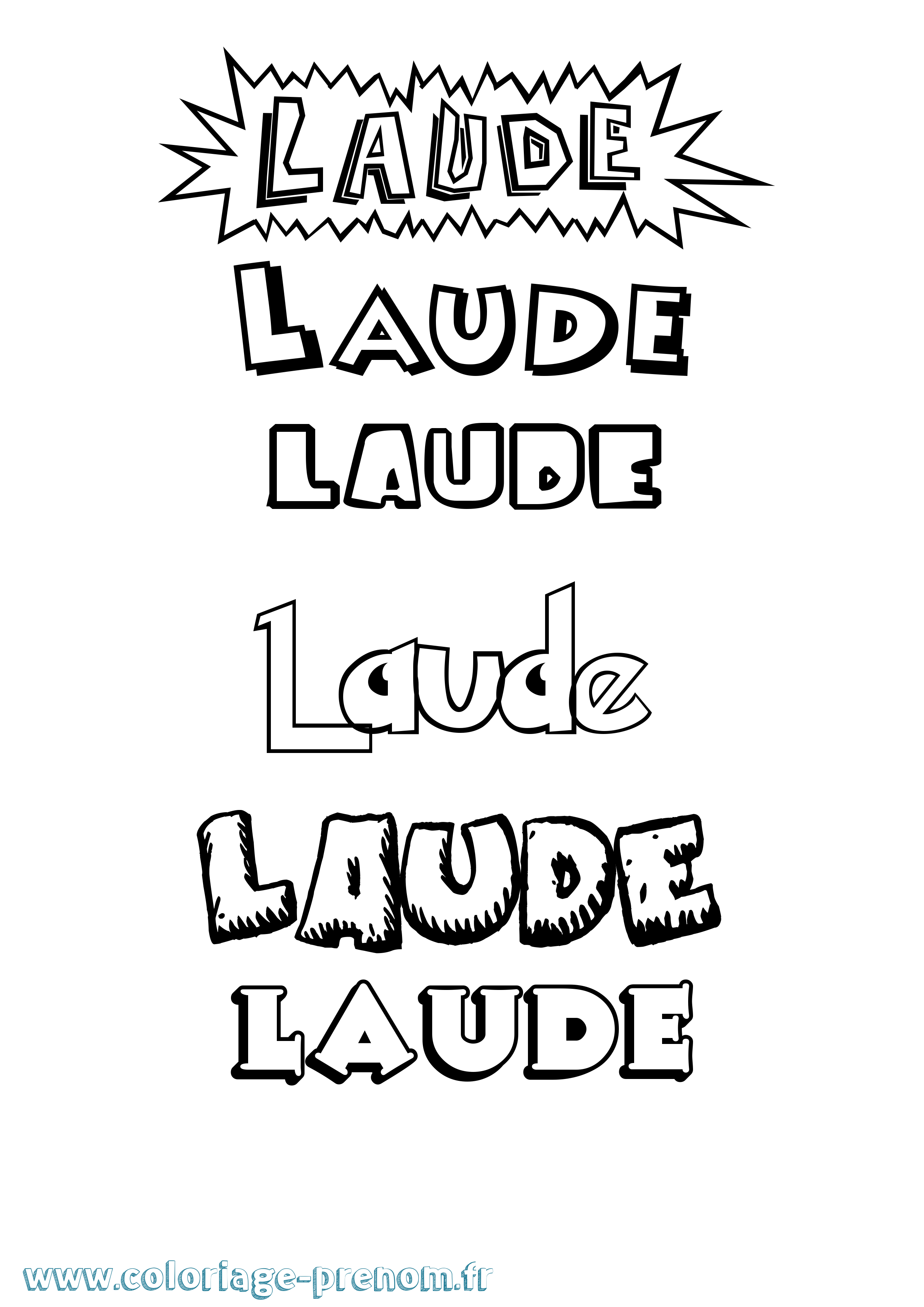 Coloriage Laude Dessin Animé Coloriage prénom Laude Dessin Animé