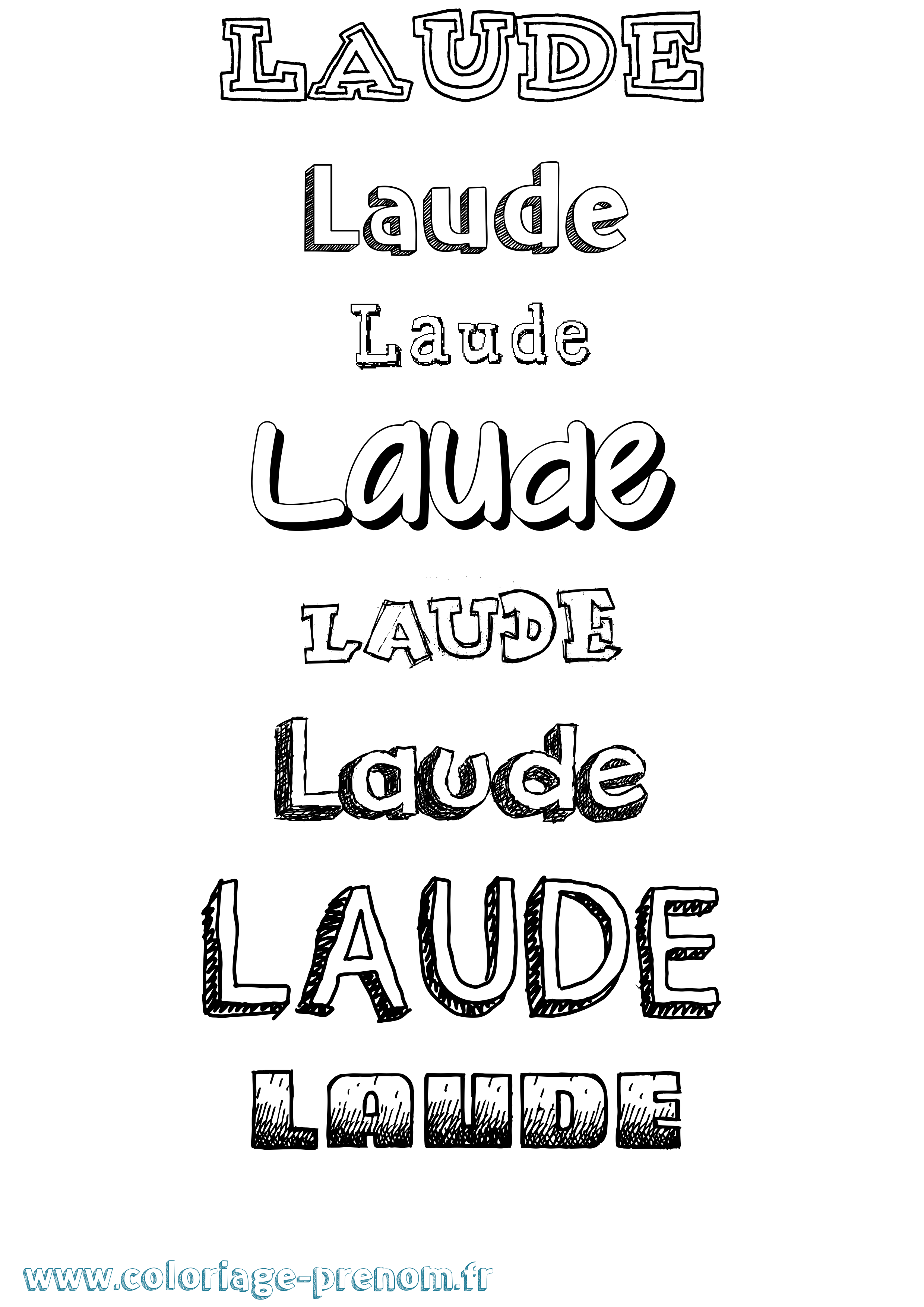 Coloriage Laude Dessiné Coloriage prénom Laude Dessiné