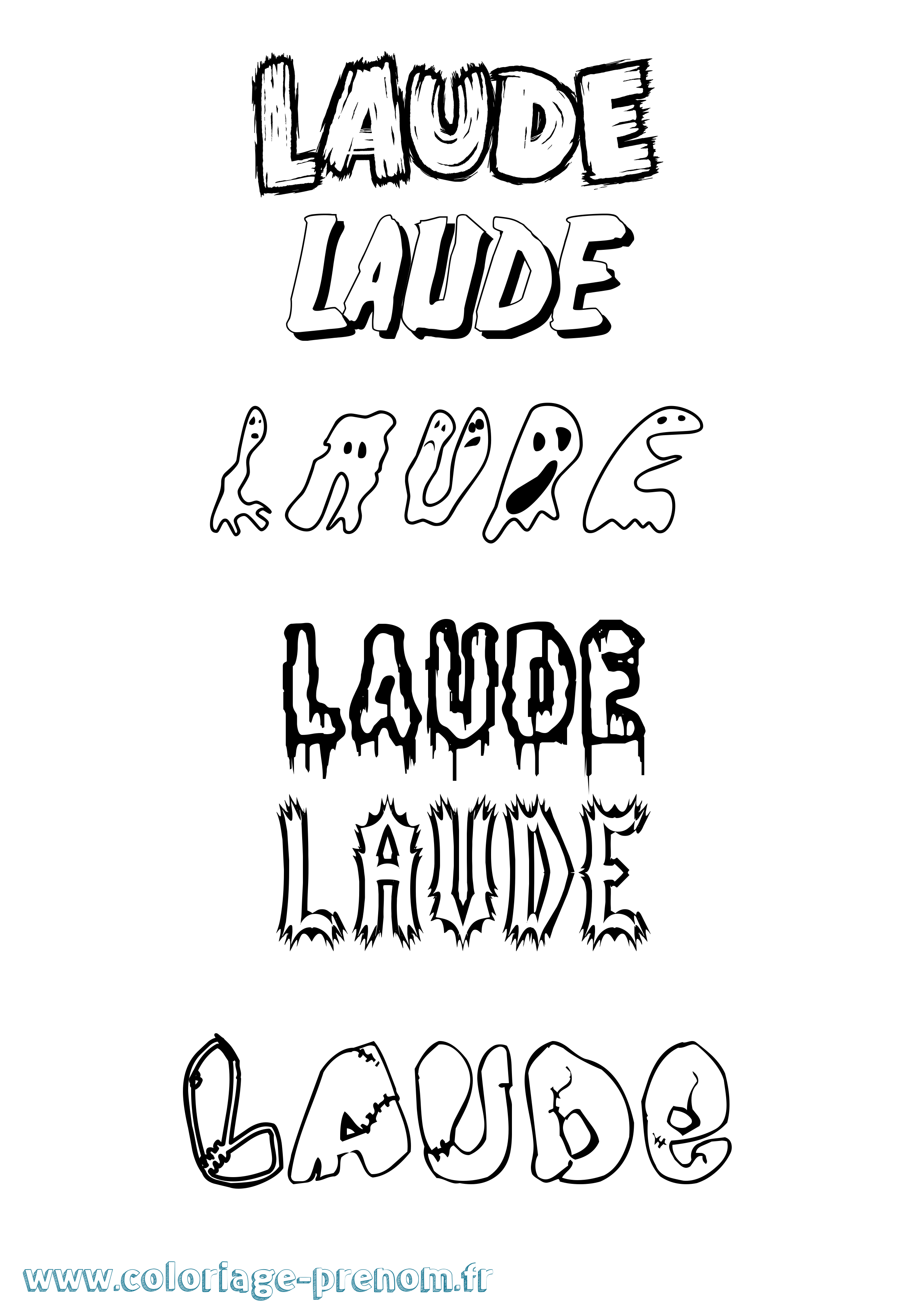 Coloriage Laude Frisson Coloriage prénom Laude Frisson