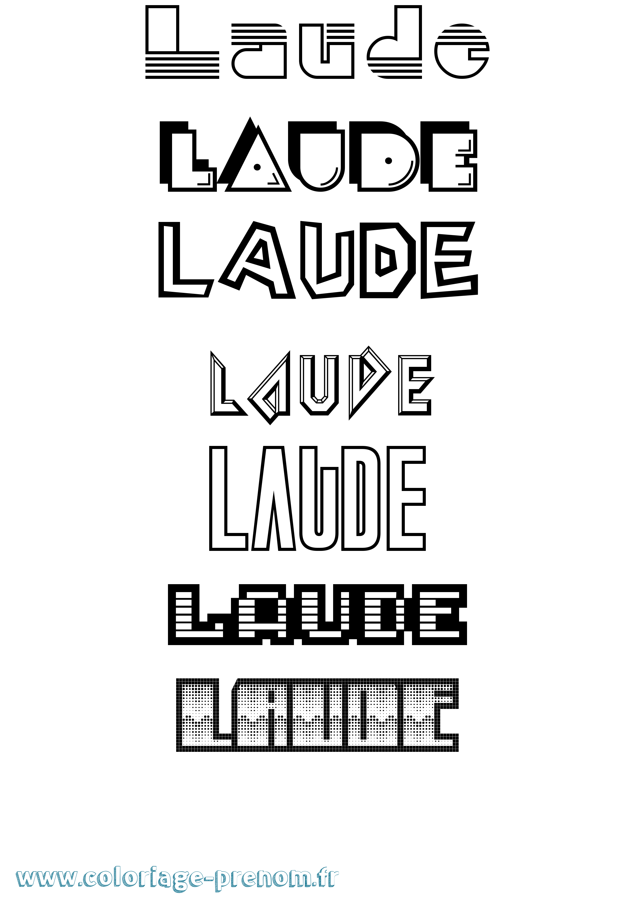 Coloriage Laude Jeux Vidéos Coloriage prénom Laude Jeux Vidéos