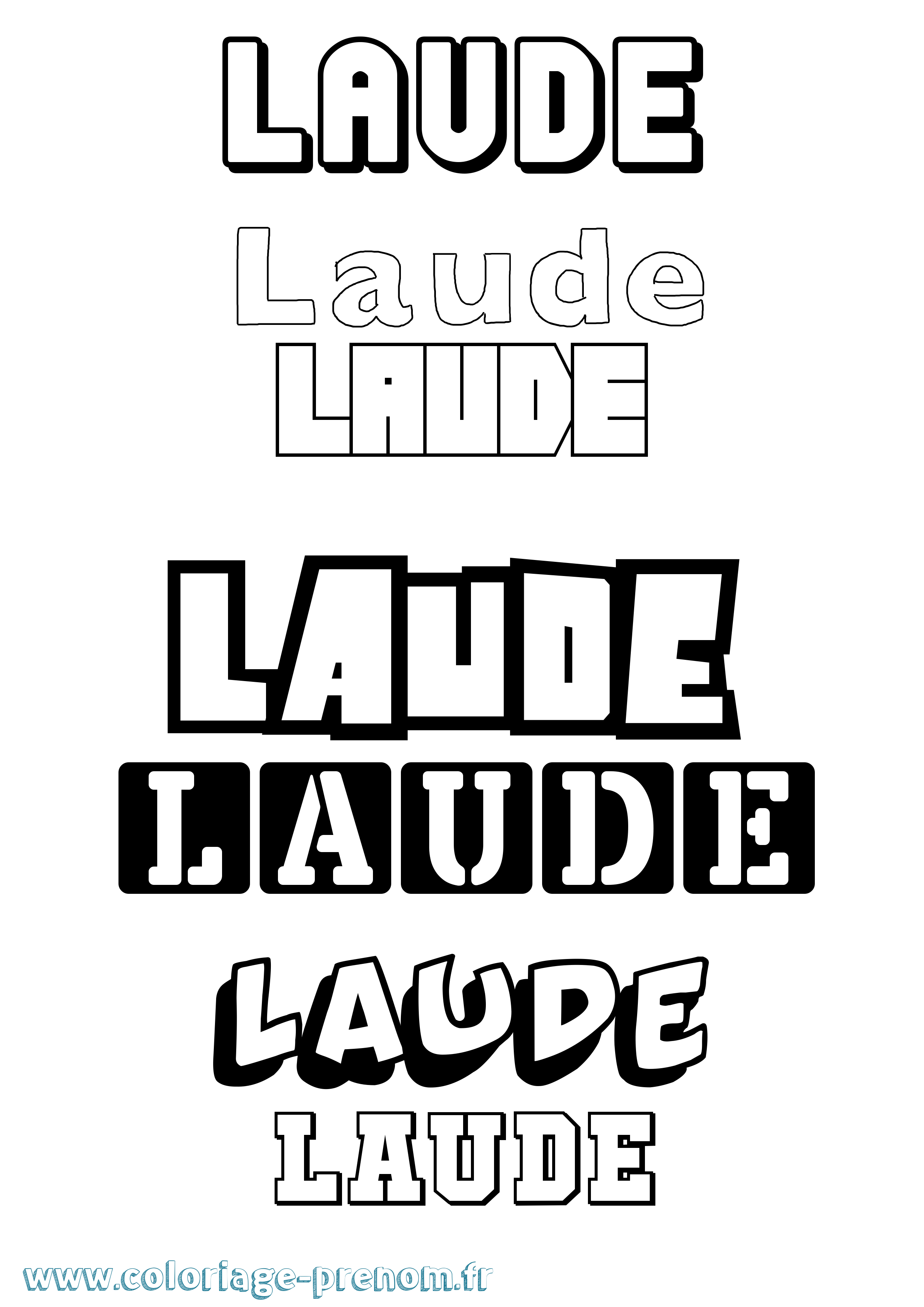 Coloriage Laude Simple Coloriage prénom Laude Simple