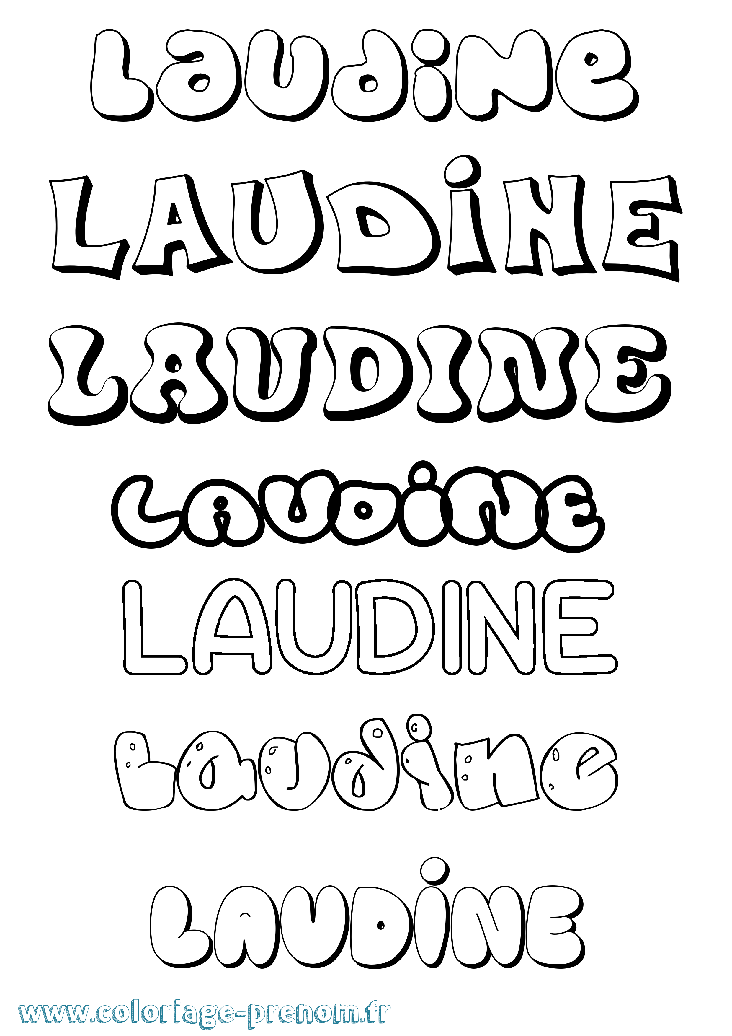 Coloriage Laudine Bubble Coloriage prénom Laudine Bubble