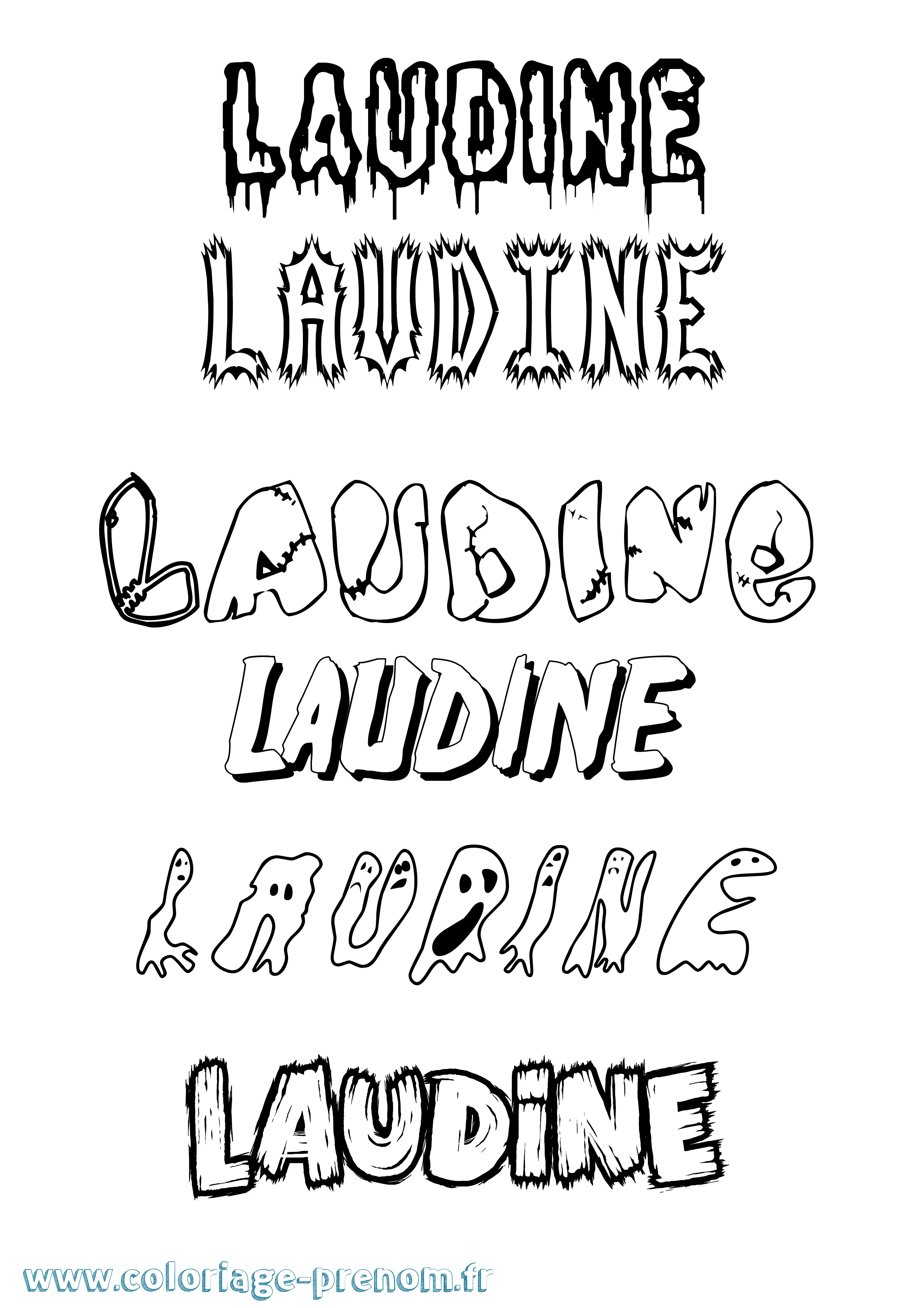 Coloriage Laudine Frisson Coloriage prénom Laudine Frisson