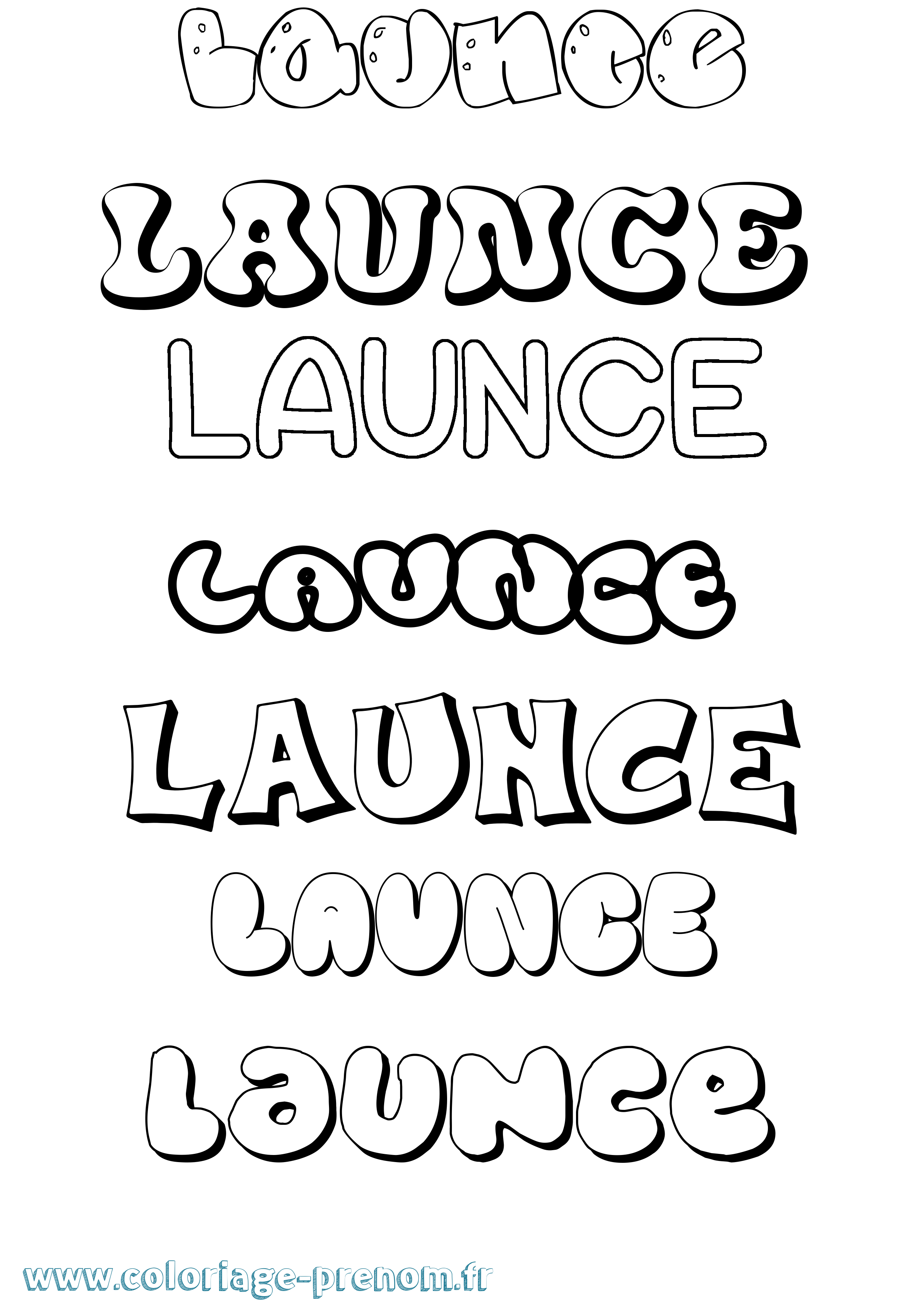 Coloriage Launce Bubble Coloriage prénom Launce Bubble