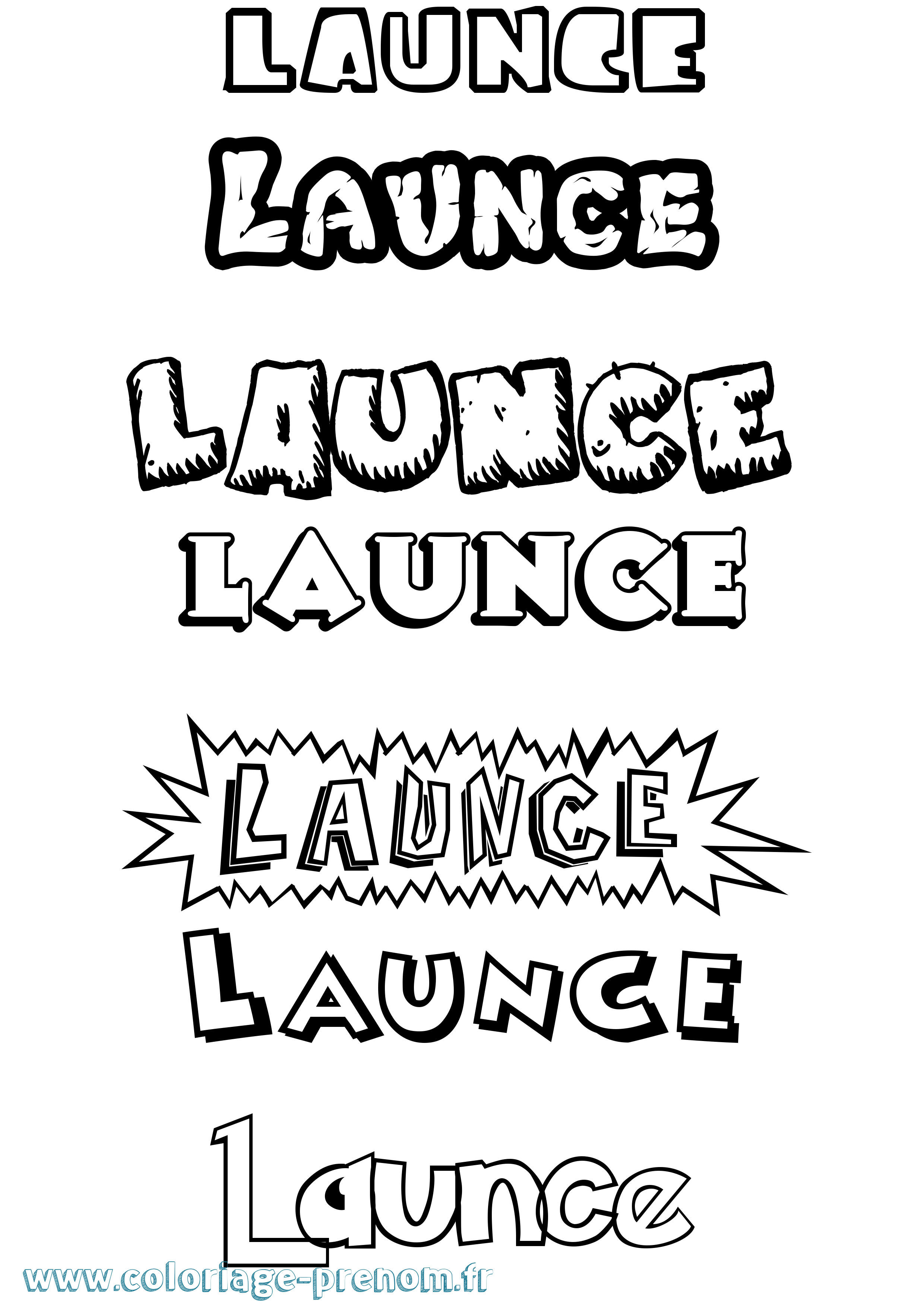 Coloriage Launce Dessin Animé Coloriage prénom Launce Dessin Animé