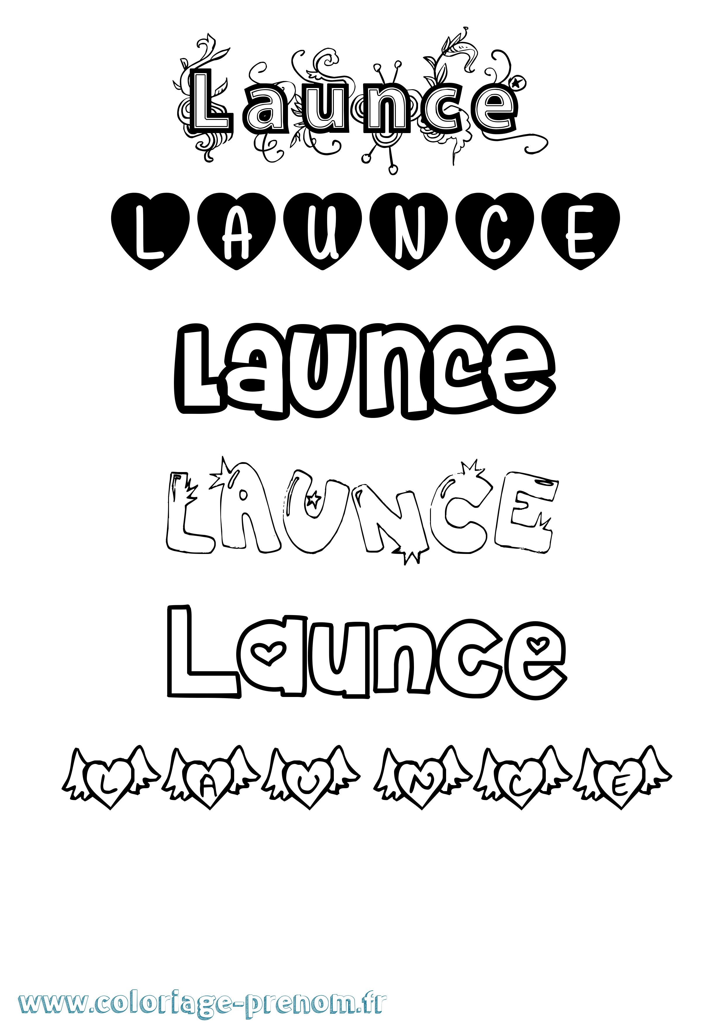 Coloriage Launce Girly Coloriage prénom Launce Girly