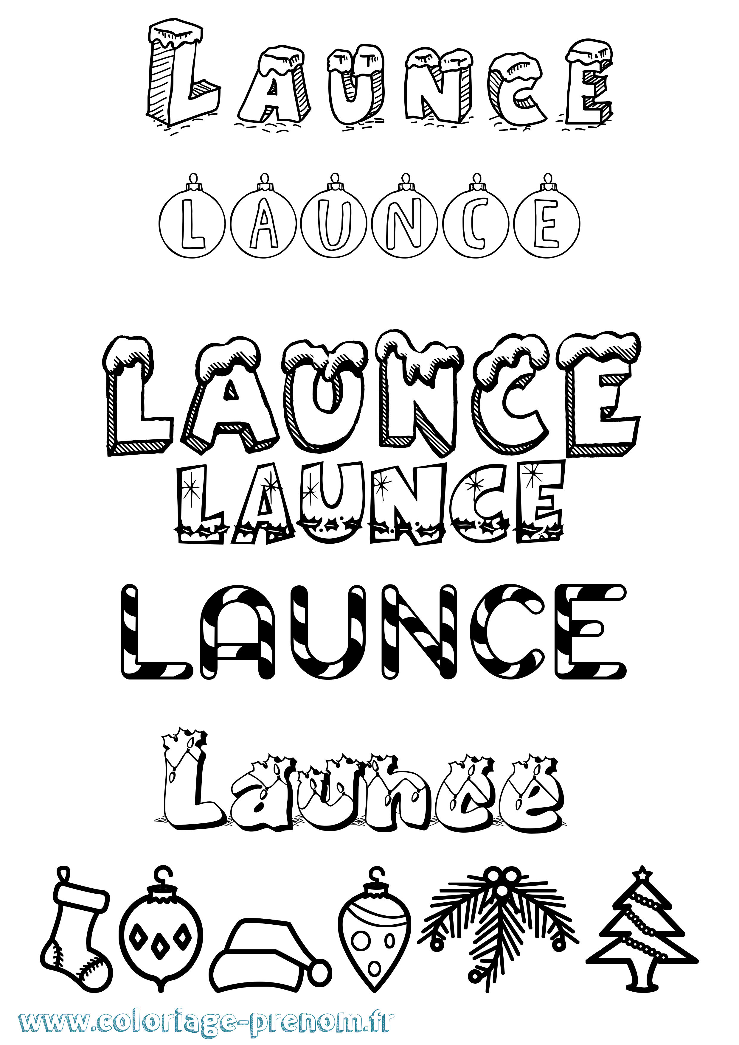Coloriage Launce Noël Coloriage prénom Launce Noël