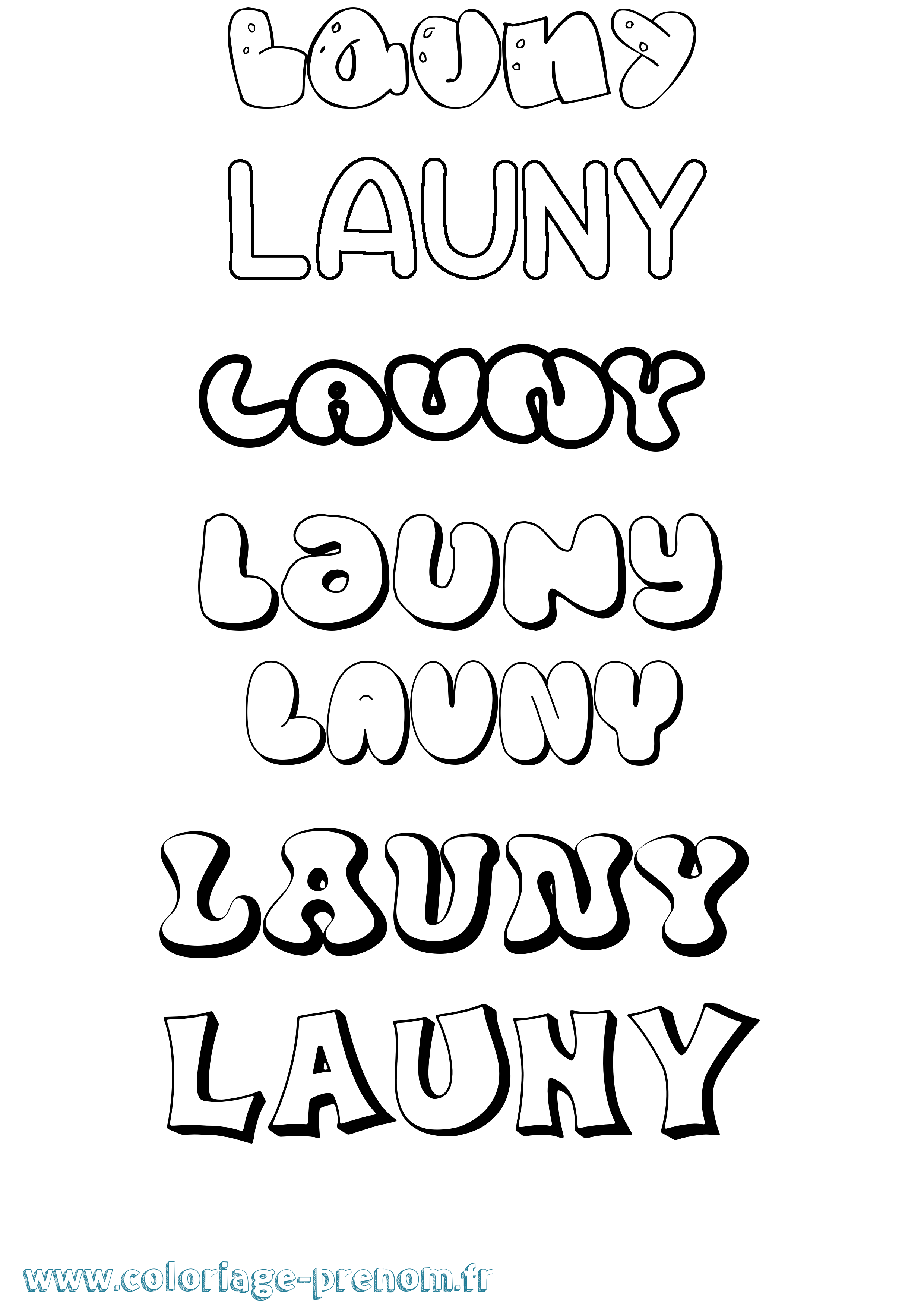 Coloriage Launy Bubble Coloriage prénom Launy Bubble