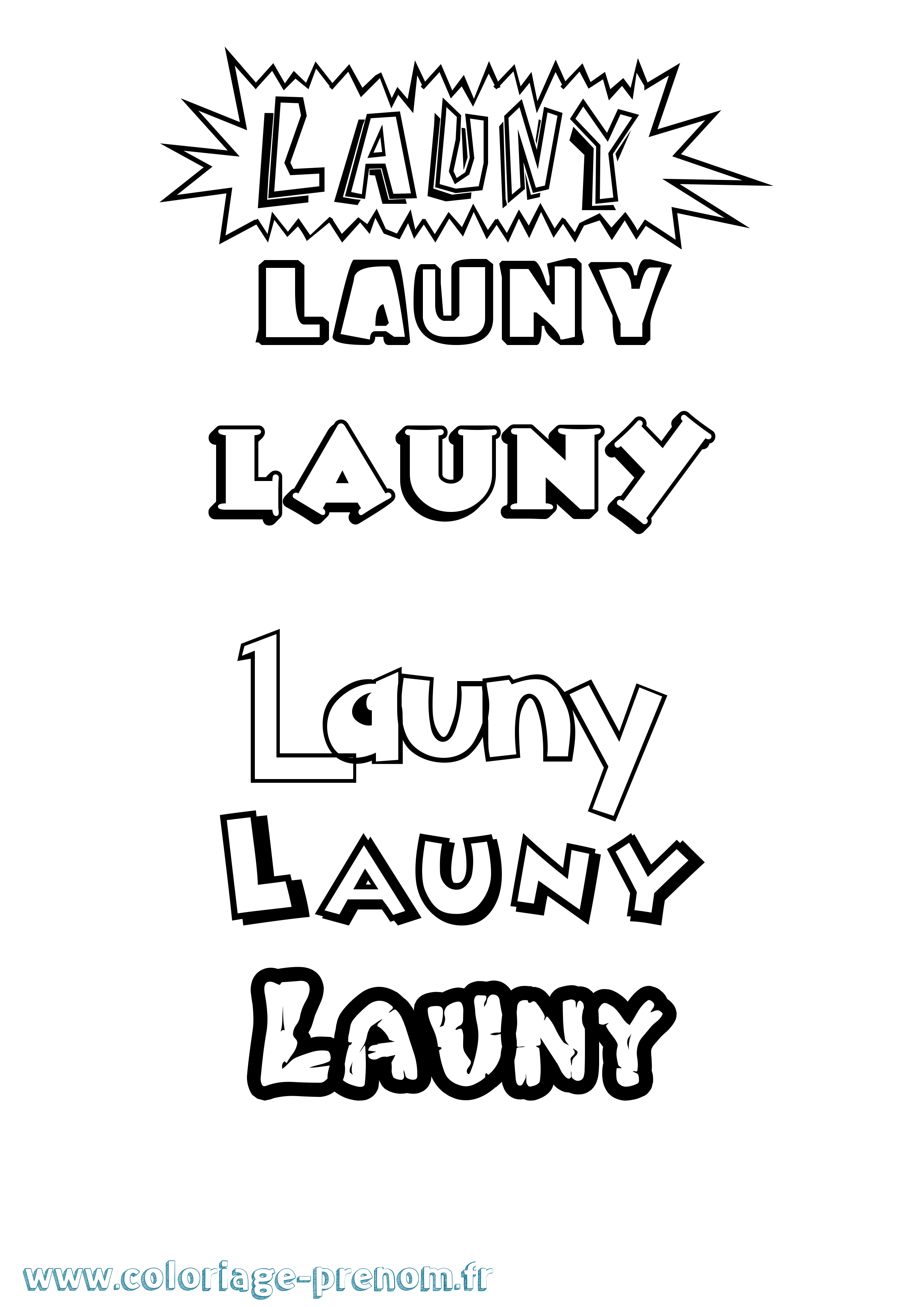 Coloriage Launy Dessin Animé Coloriage prénom Launy Dessin Animé