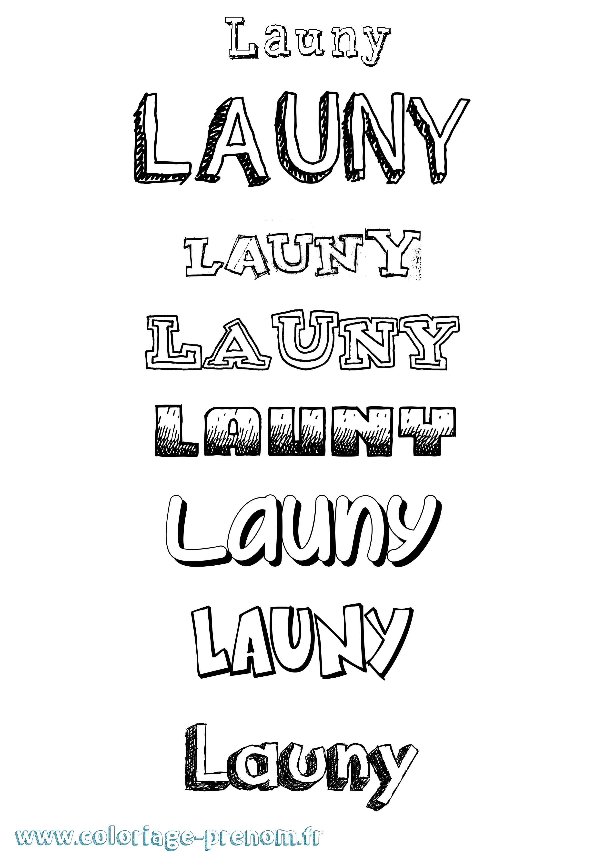 Coloriage Launy Dessiné Coloriage prénom Launy Dessiné