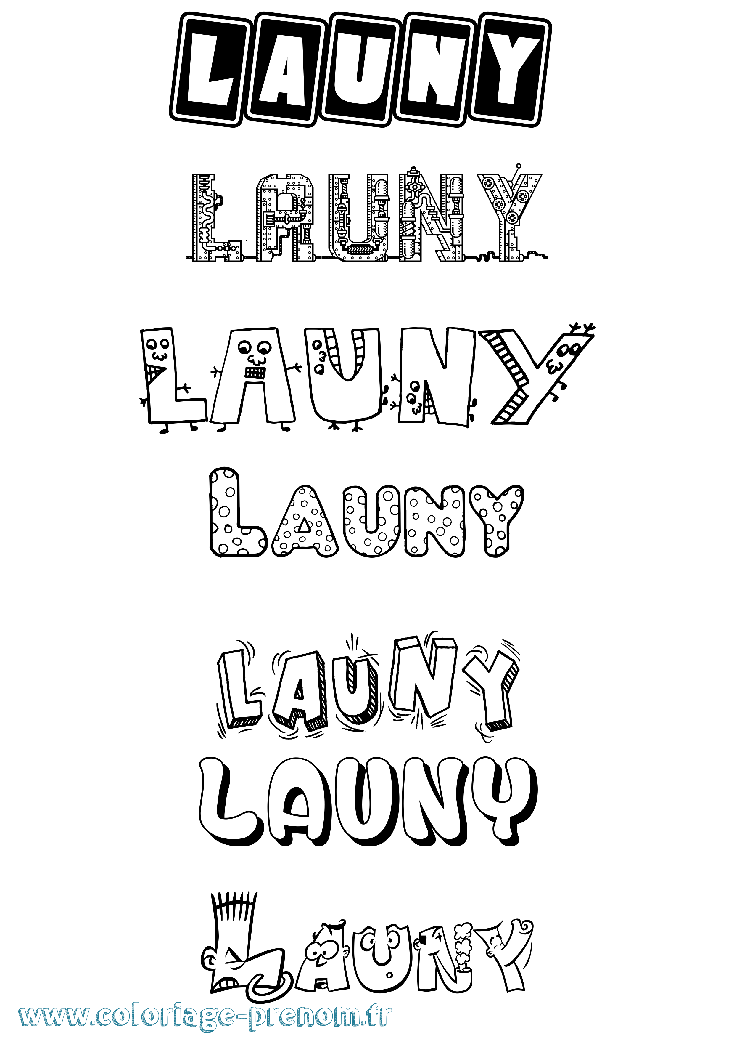 Coloriage Launy Fun Coloriage prénom Launy Fun
