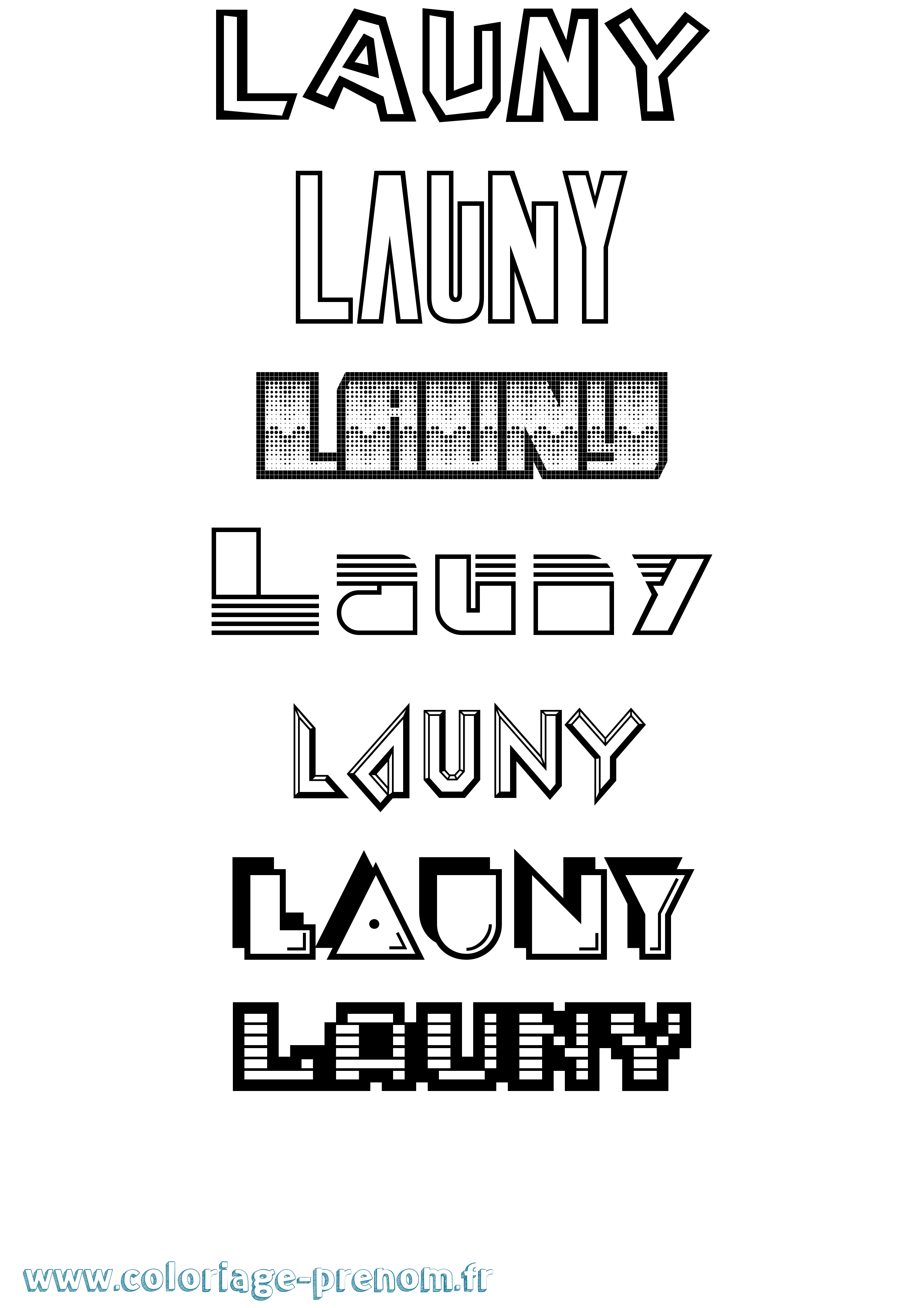Coloriage Launy Jeux Vidéos Coloriage prénom Launy Jeux Vidéos
