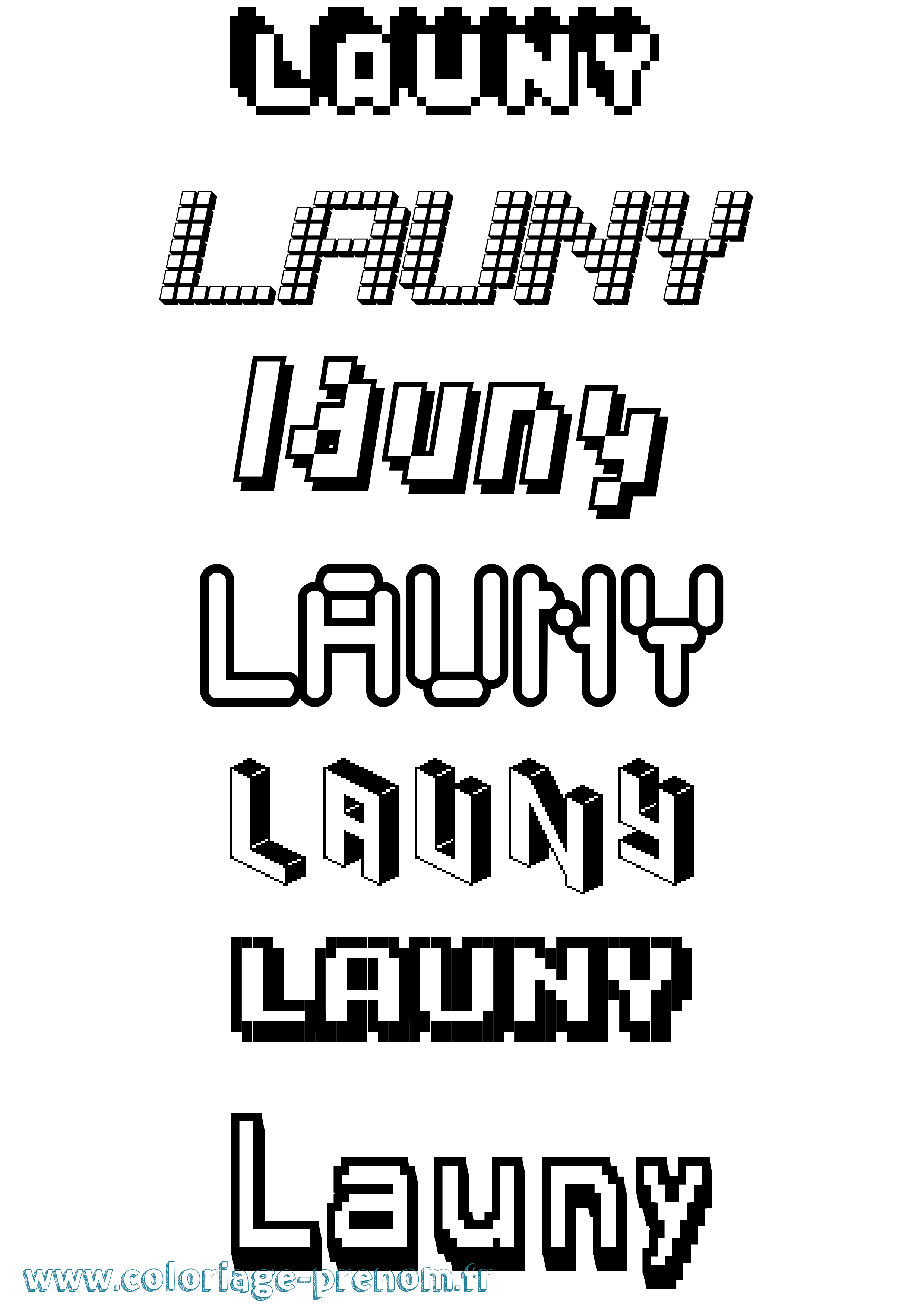Coloriage Launy Pixel Coloriage prénom Launy Pixel