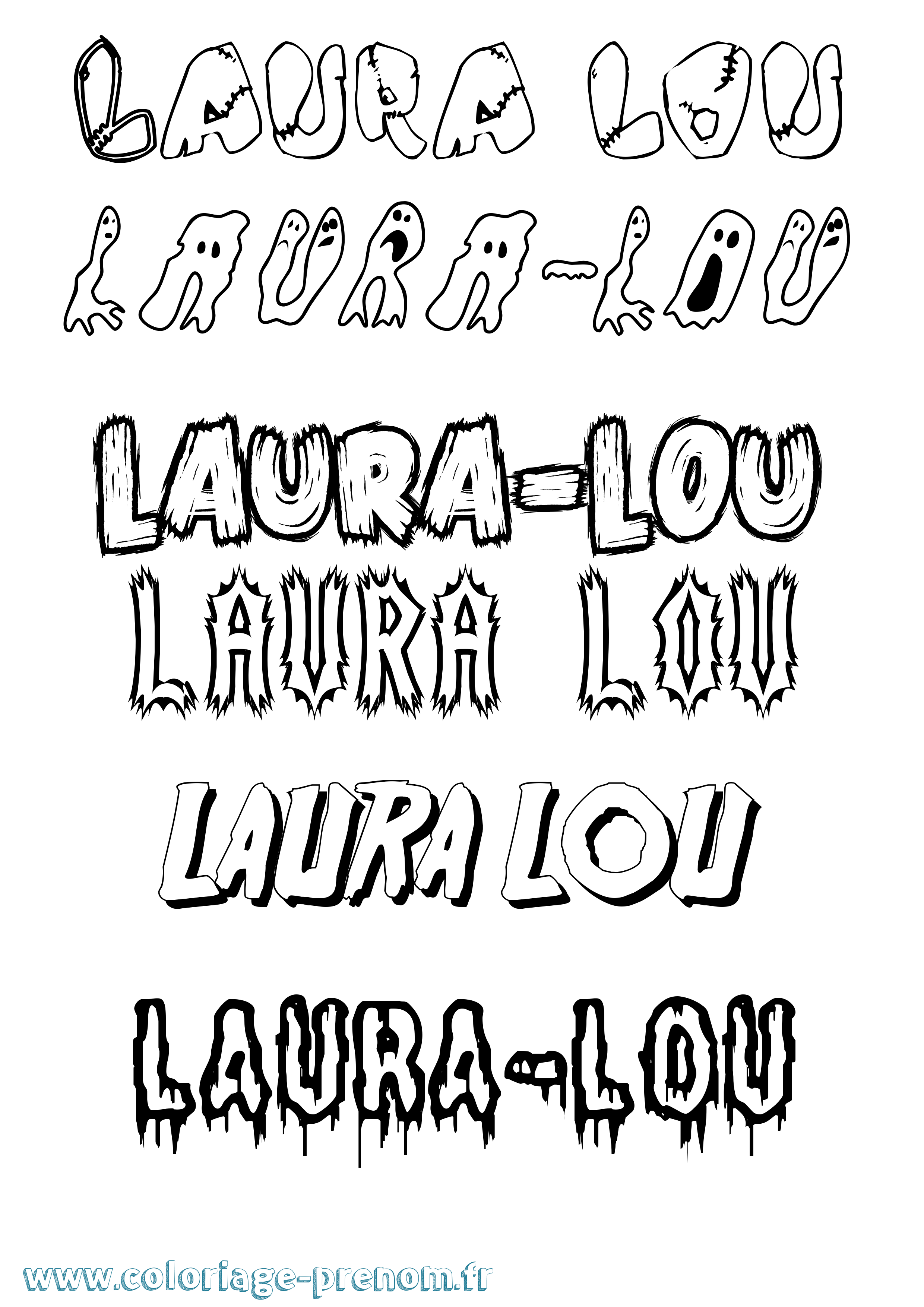Coloriage Laura-Lou Frisson Coloriage prénom Laura-Lou Frisson