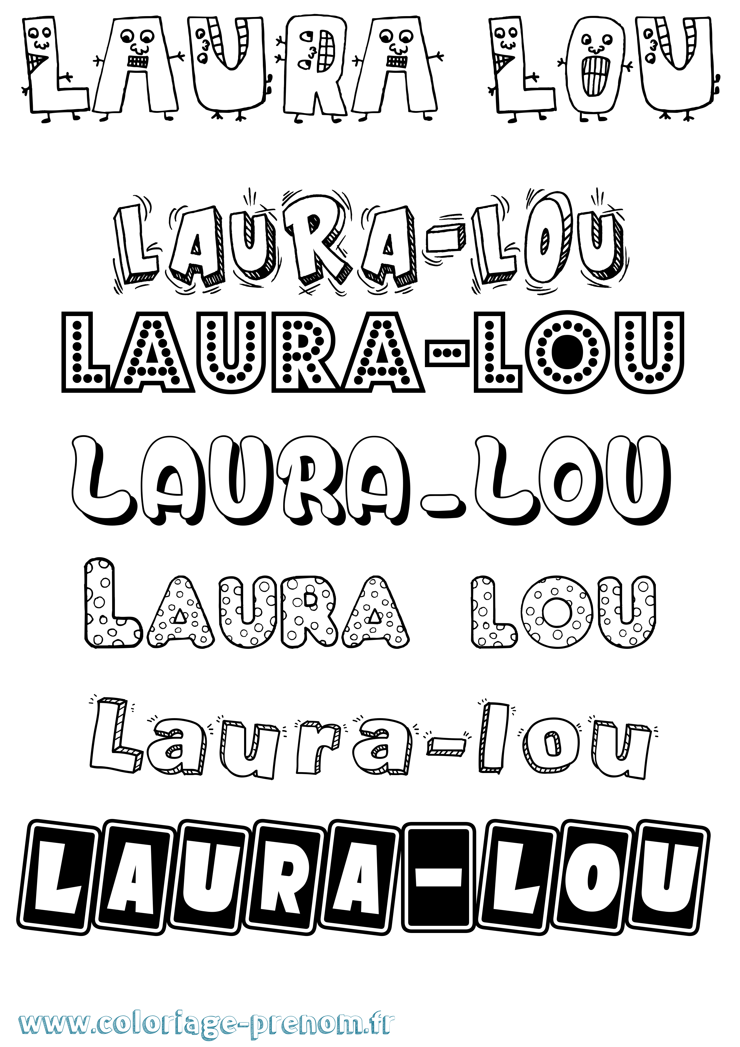 Coloriage Laura-Lou Fun Coloriage prénom Laura-Lou Fun