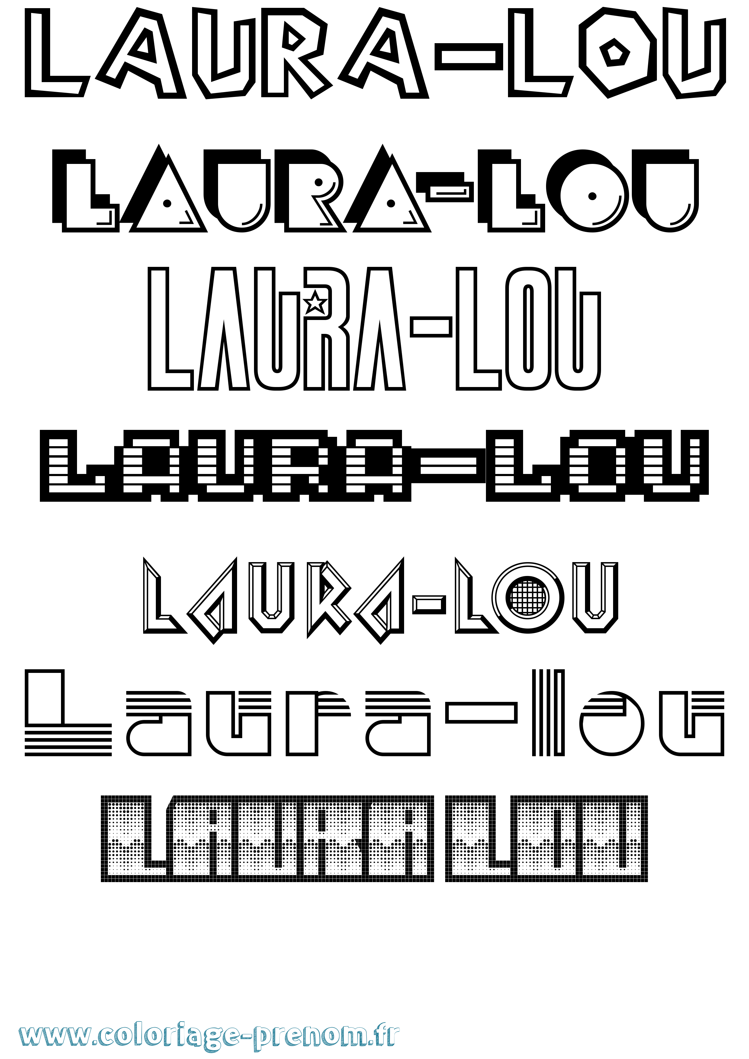Coloriage Laura-Lou Jeux Vidéos Coloriage prénom Laura-Lou Jeux Vidéos