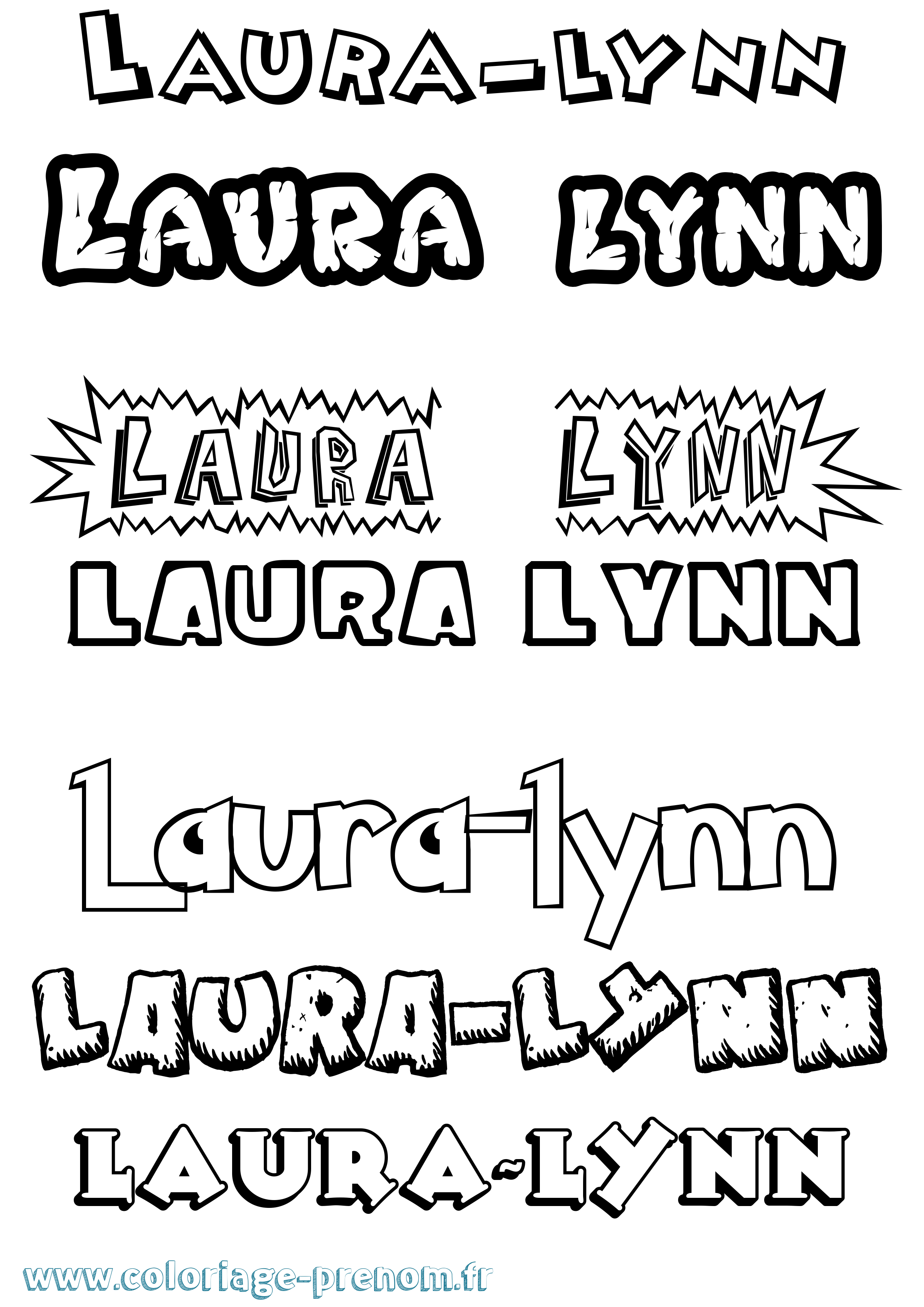 Coloriage Laura-Lynn Dessin Animé Coloriage prénom Laura-Lynn Dessin Animé