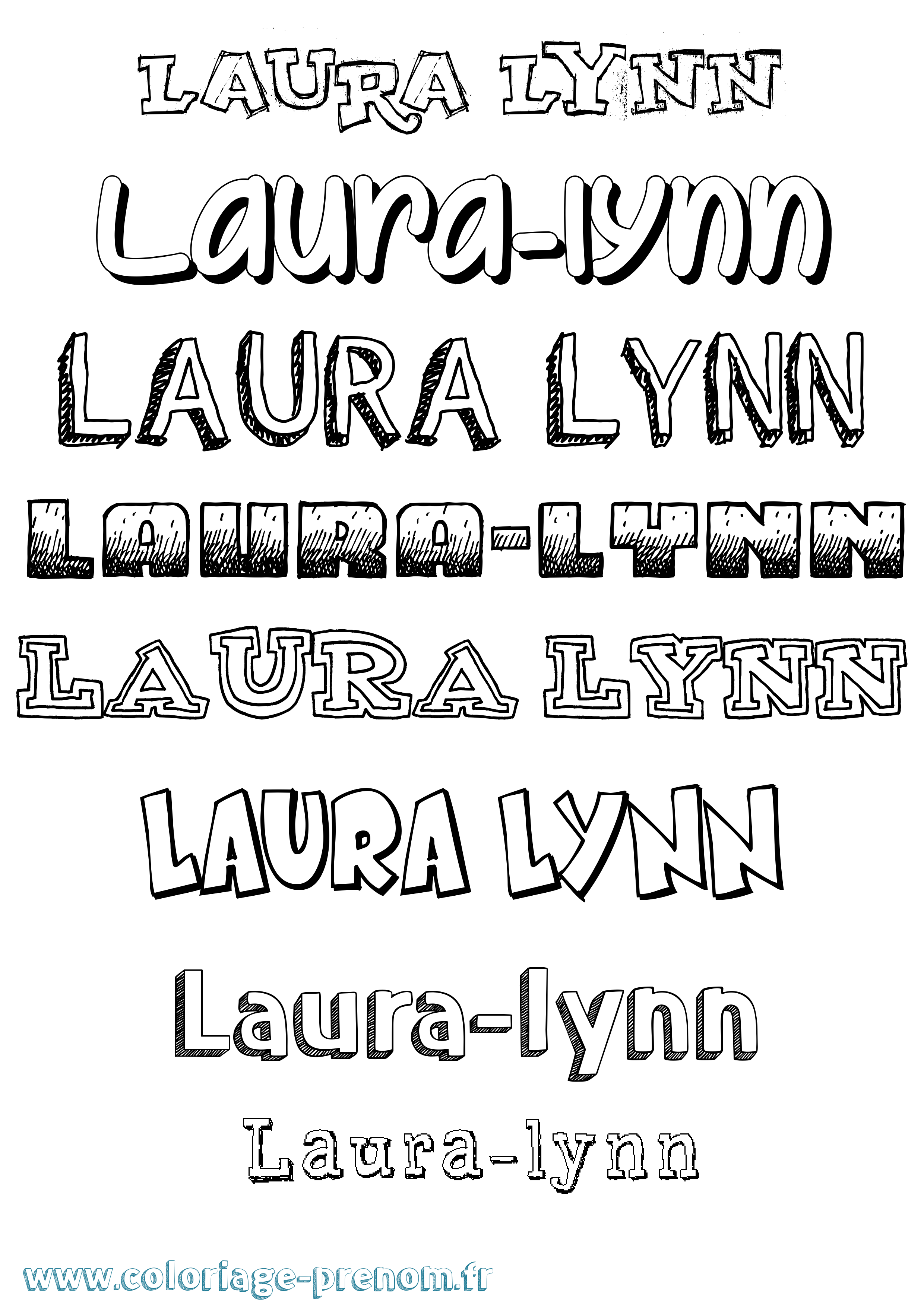 Coloriage Laura-Lynn Dessiné Coloriage prénom Laura-Lynn Dessiné
