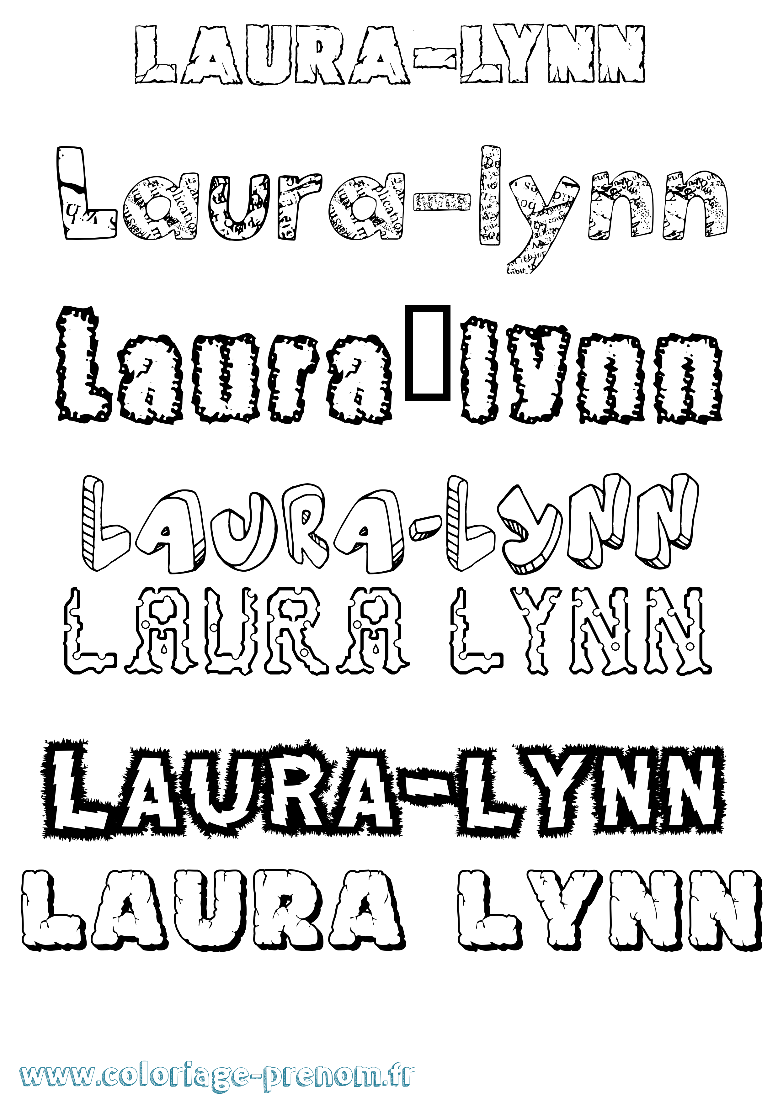 Coloriage Laura-Lynn Destructuré Coloriage prénom Laura-Lynn Destructuré