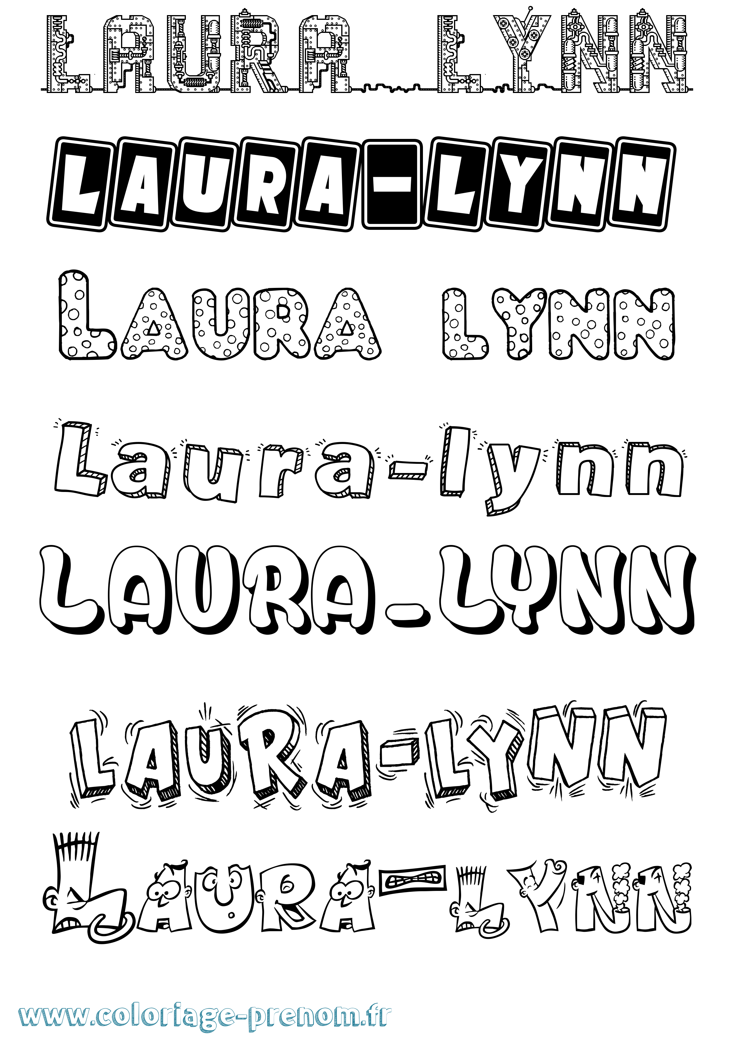 Coloriage Laura-Lynn Fun Coloriage prénom Laura-Lynn Fun