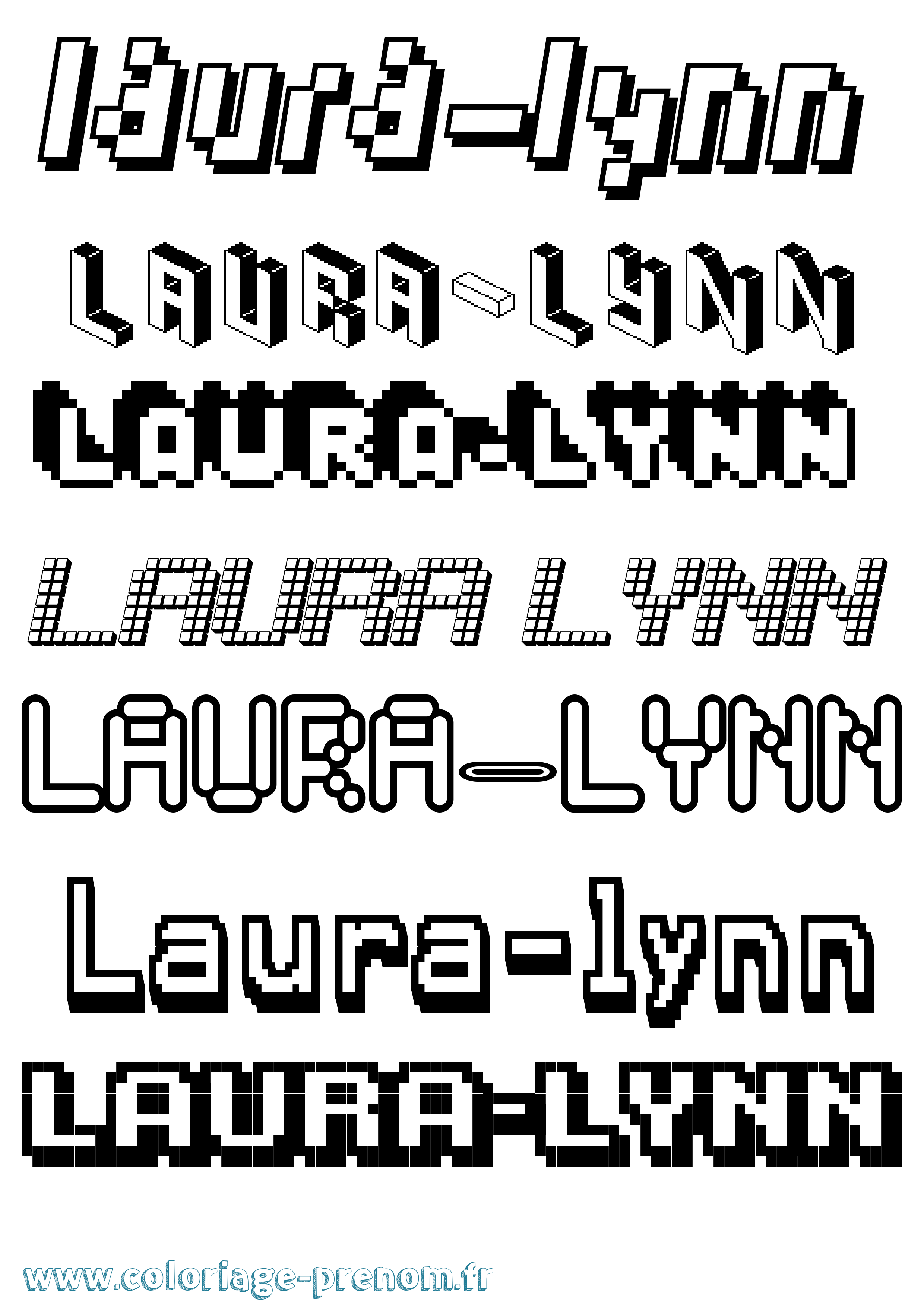 Coloriage Laura-Lynn Pixel Coloriage prénom Laura-Lynn Pixel