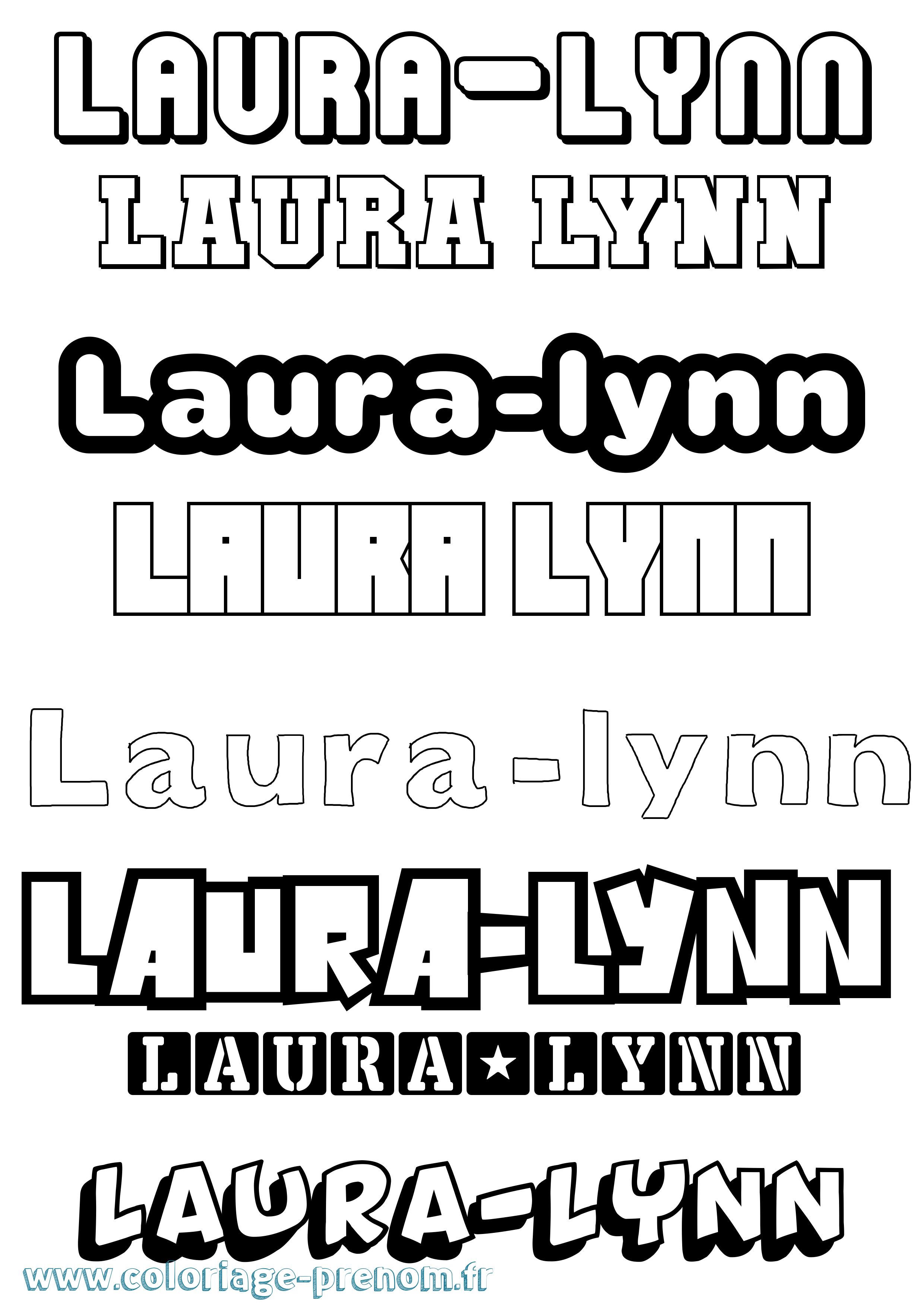 Coloriage Laura-Lynn Simple Coloriage prénom Laura-Lynn Simple