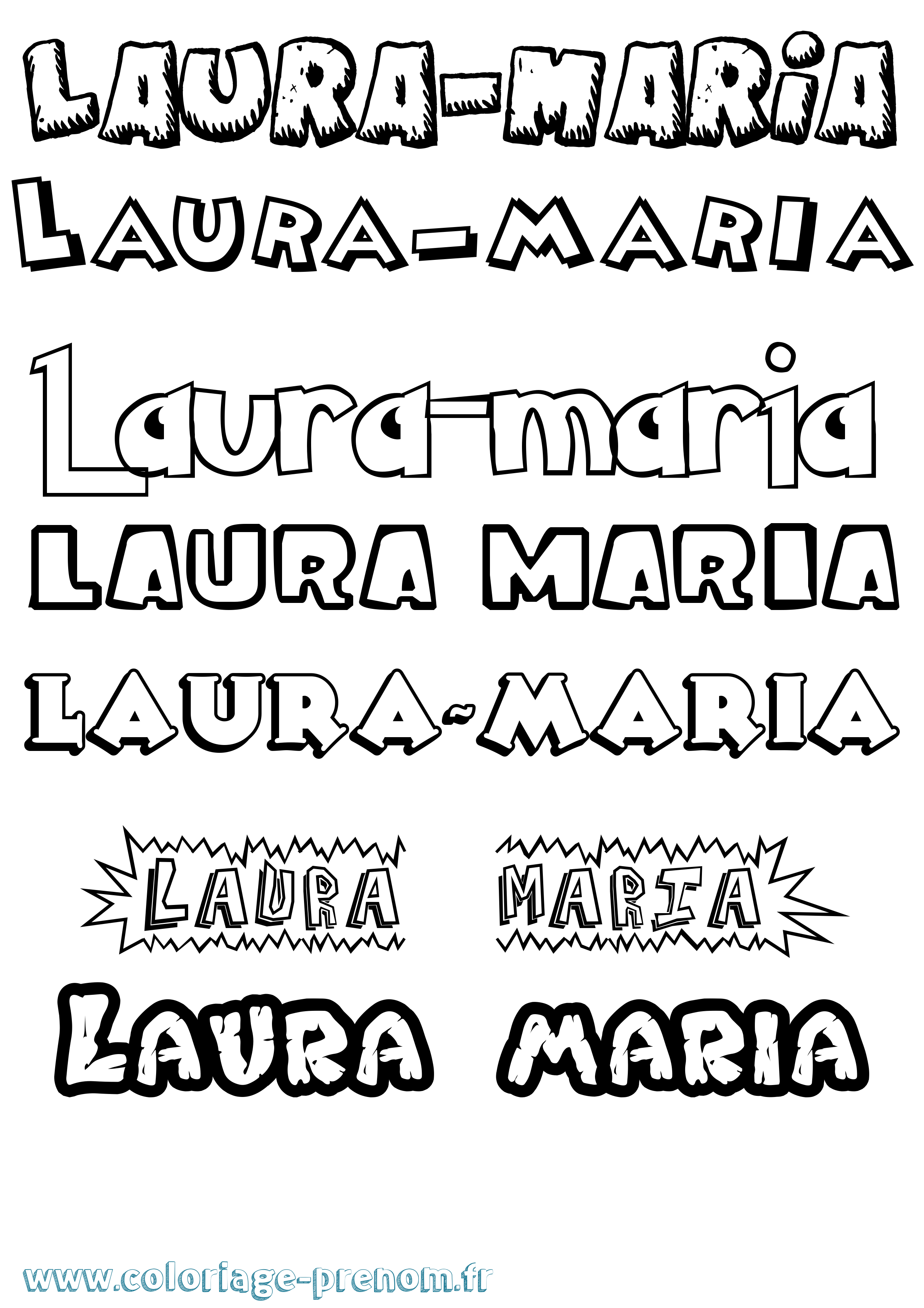 Coloriage Laura-Maria Dessin Animé Coloriage prénom Laura-Maria Dessin Animé
