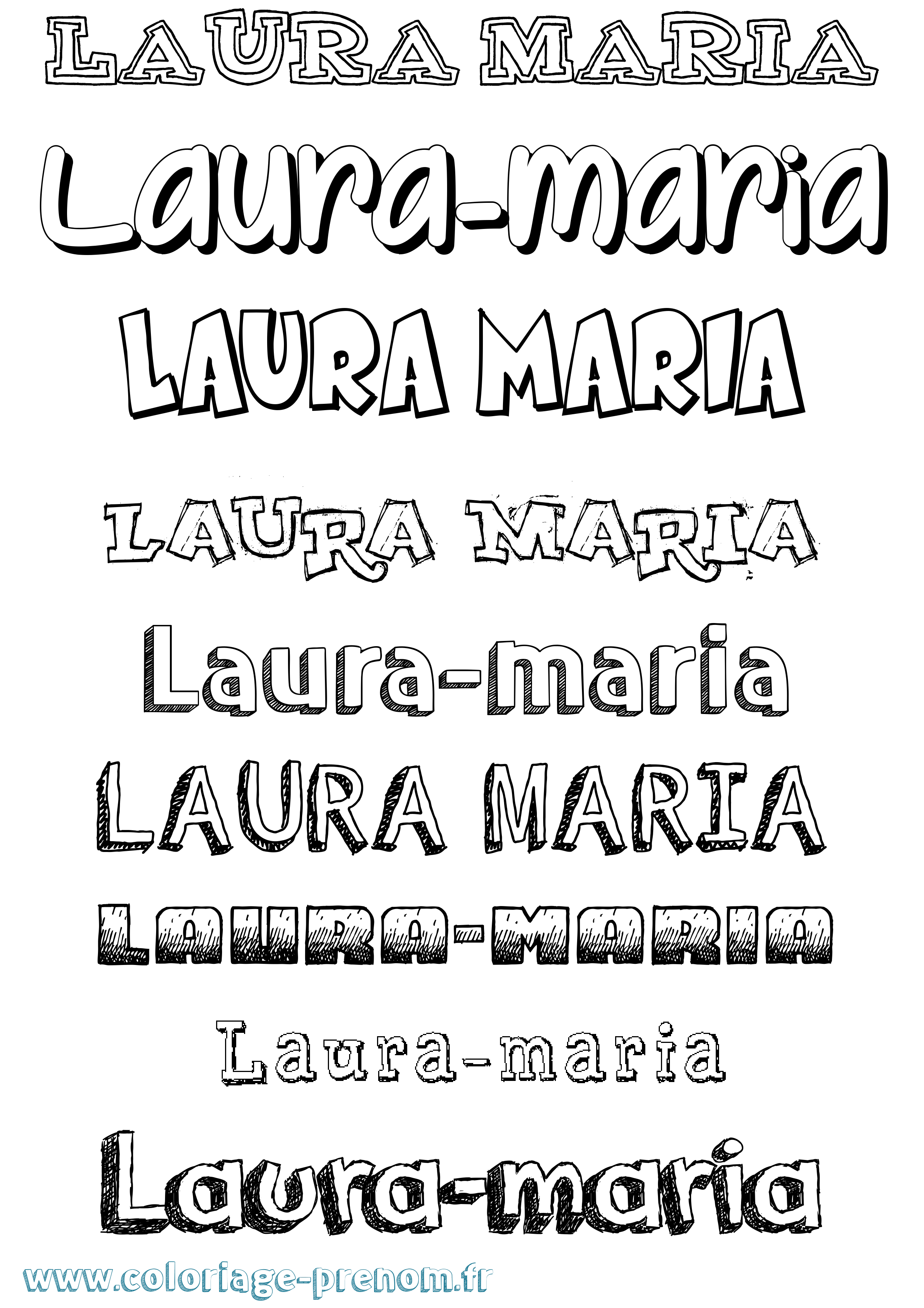 Coloriage Laura-Maria Dessiné Coloriage prénom Laura-Maria Dessiné