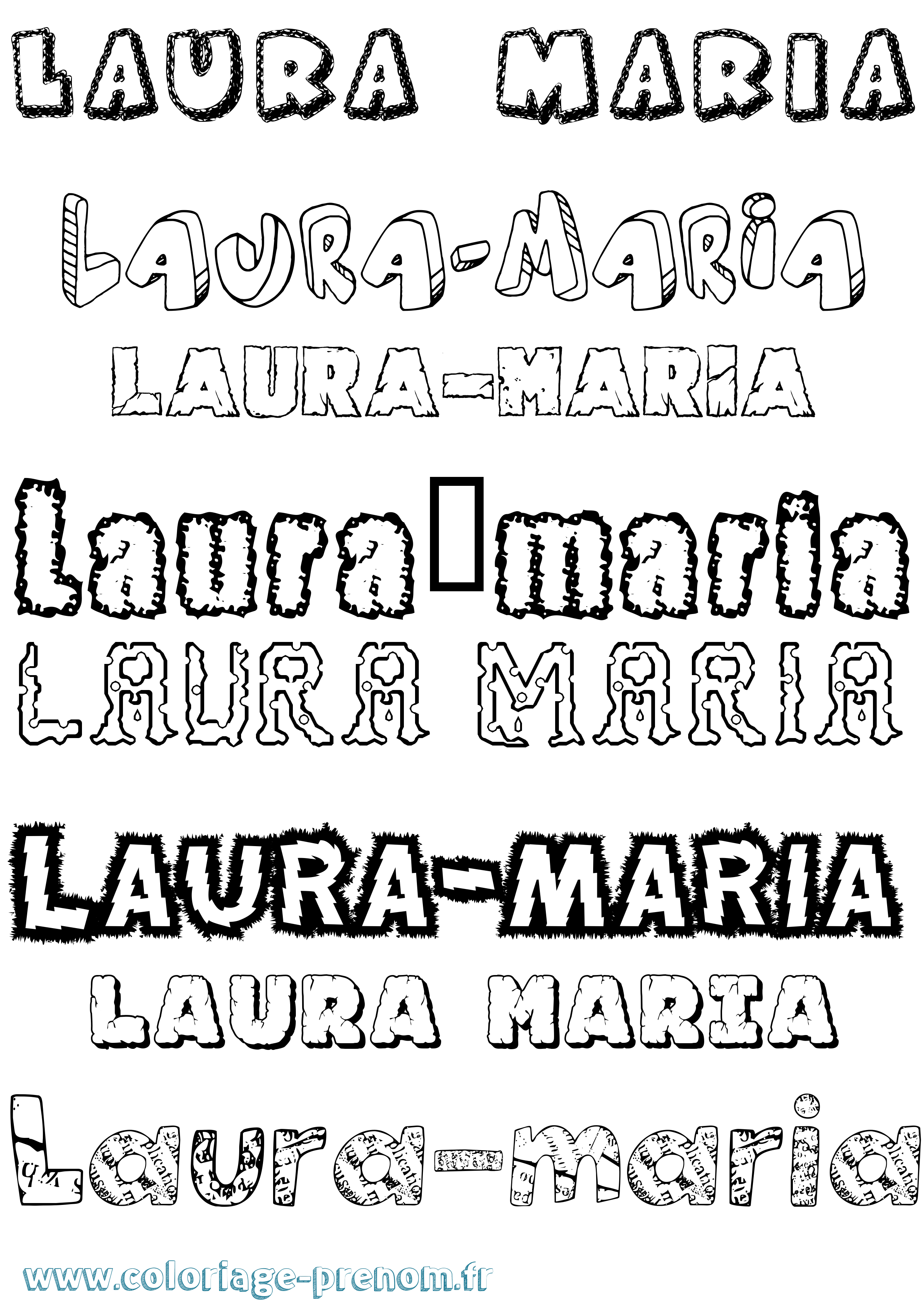 Coloriage Laura-Maria Destructuré Coloriage prénom Laura-Maria Destructuré
