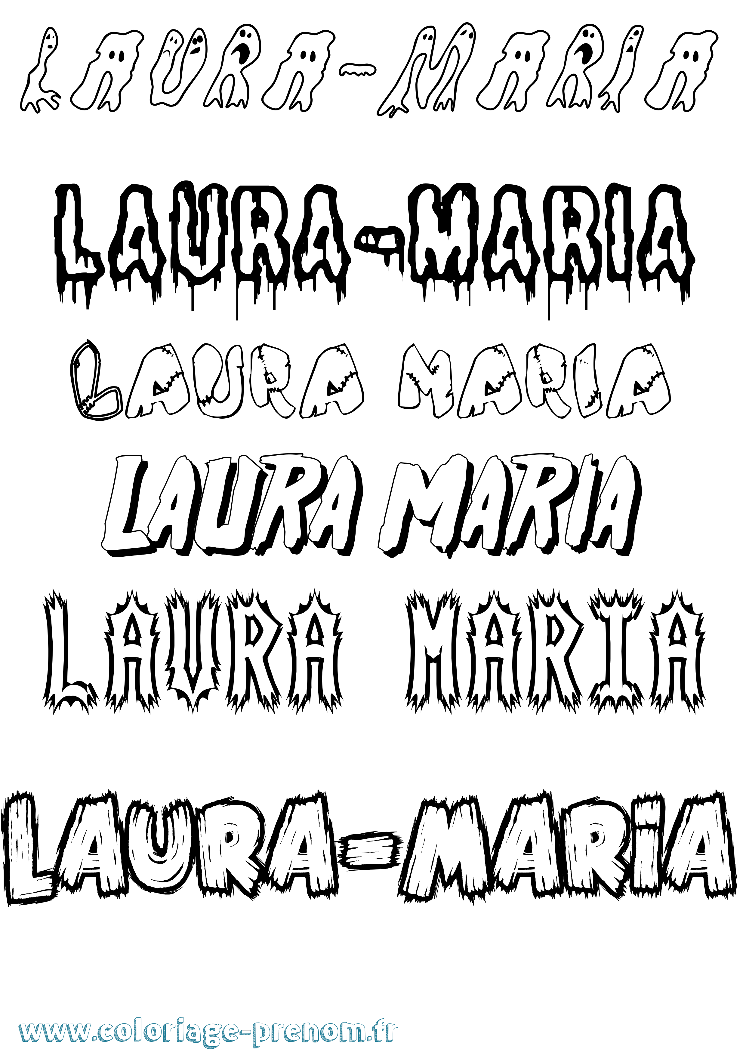 Coloriage Laura-Maria Frisson Coloriage prénom Laura-Maria Frisson