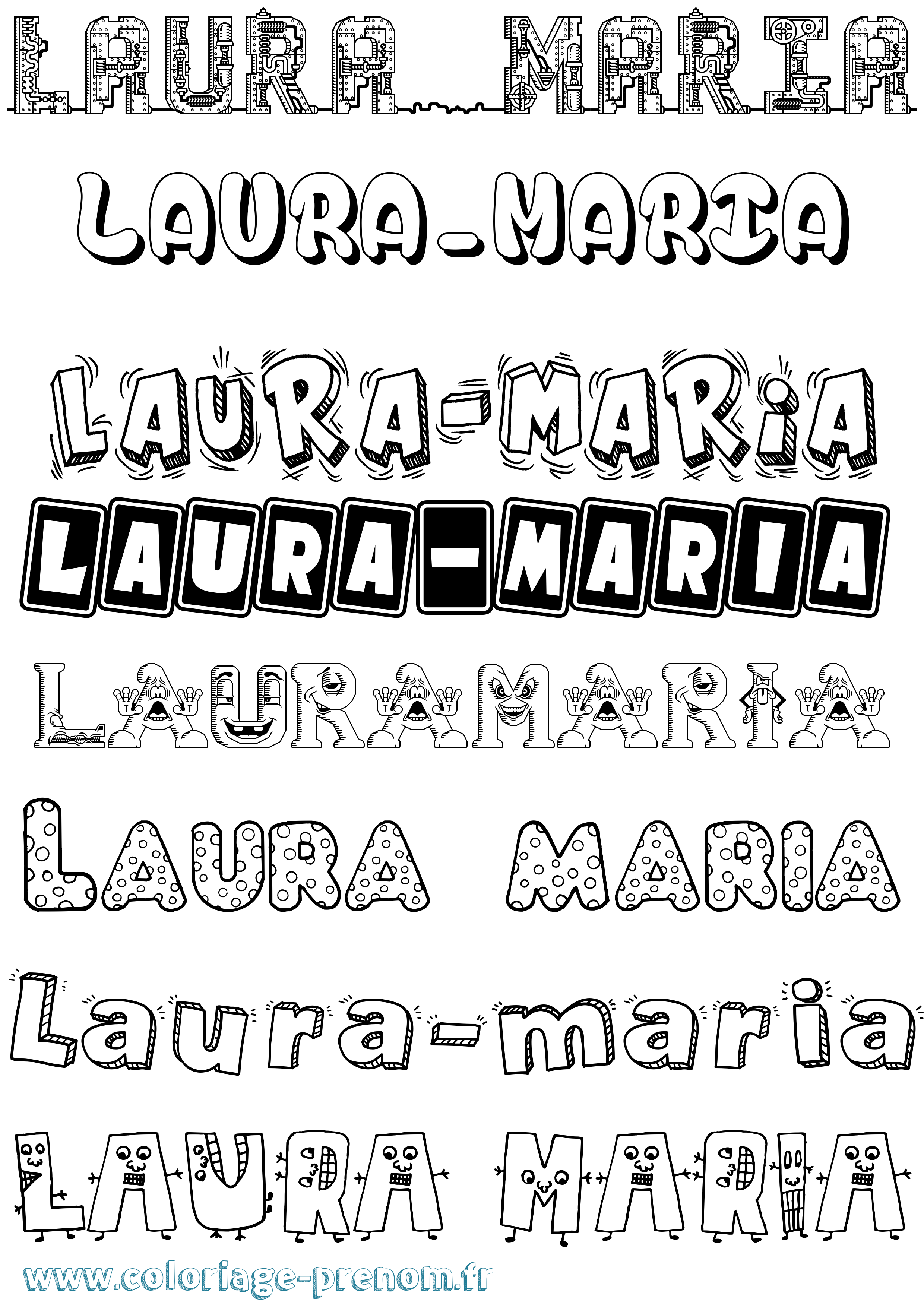 Coloriage Laura-Maria Fun Coloriage prénom Laura-Maria Fun