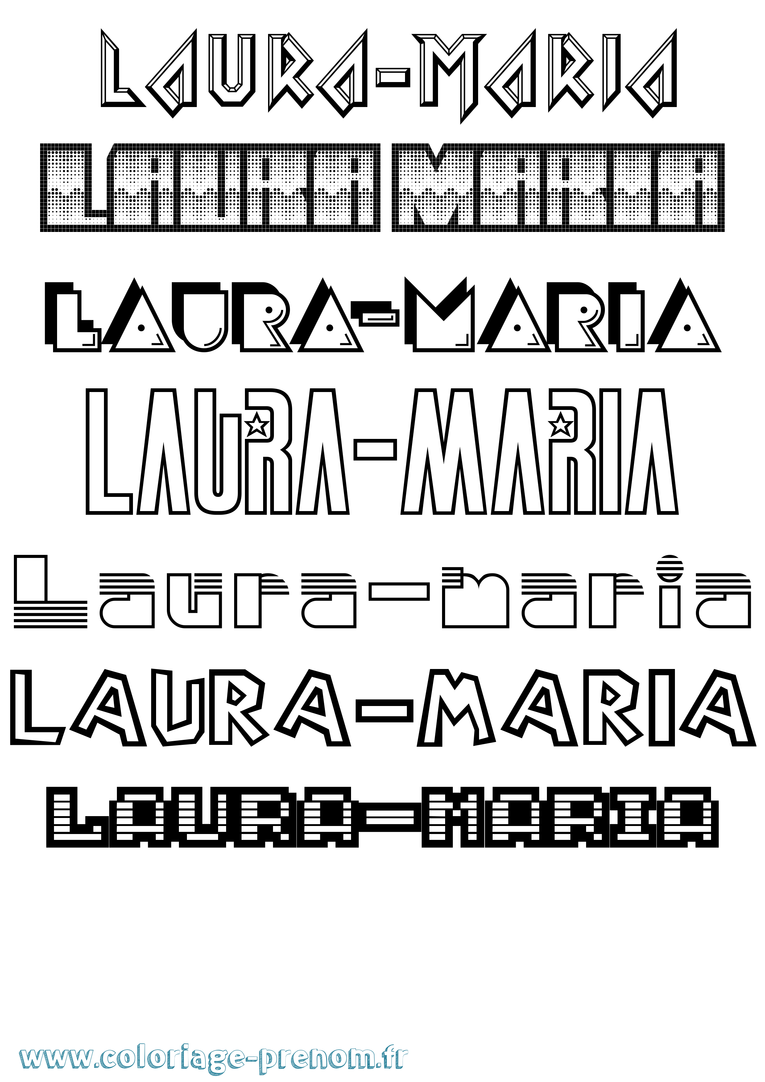 Coloriage Laura-Maria Jeux Vidéos Coloriage prénom Laura-Maria Jeux Vidéos