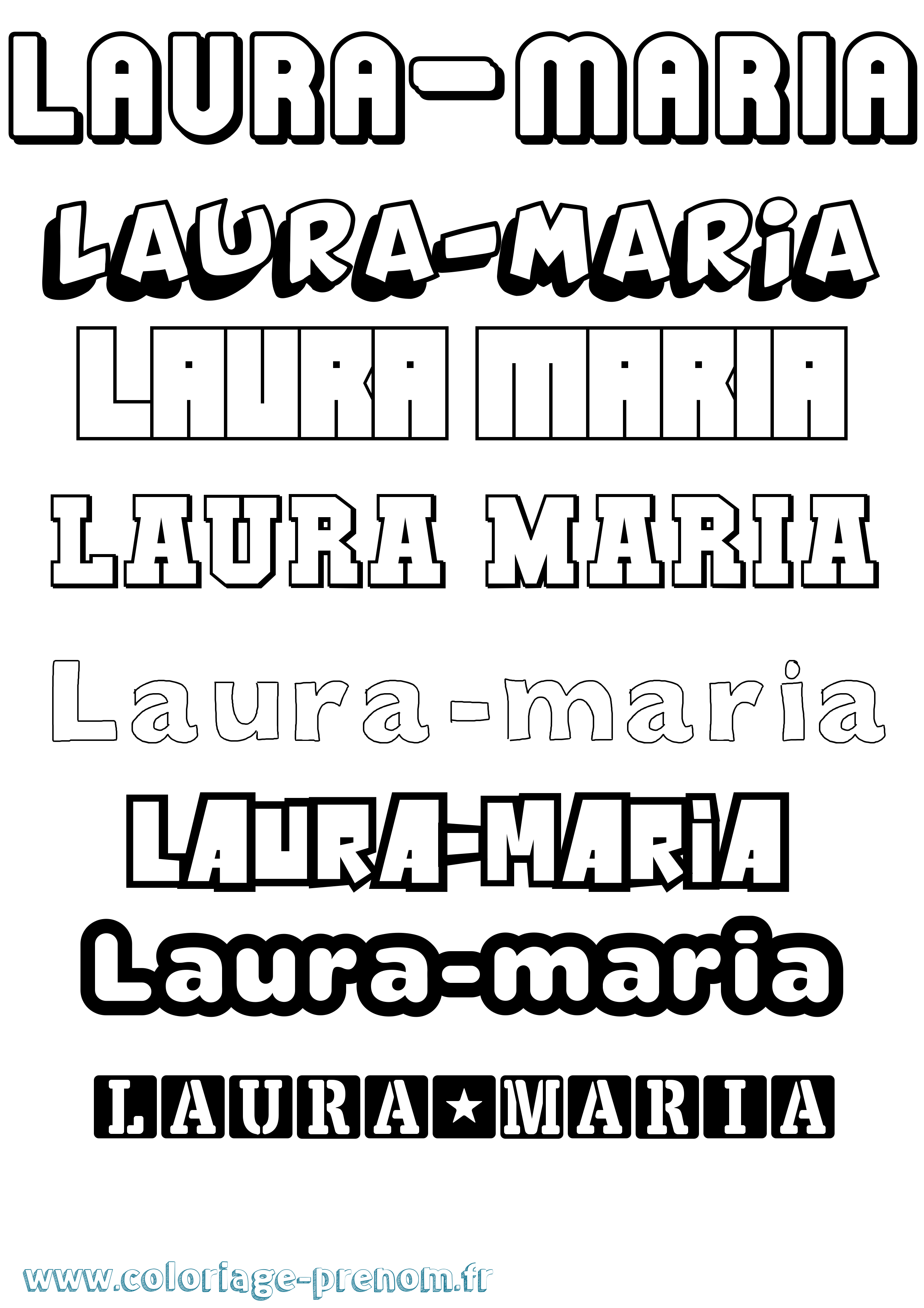 Coloriage Laura-Maria Simple Coloriage prénom Laura-Maria Simple