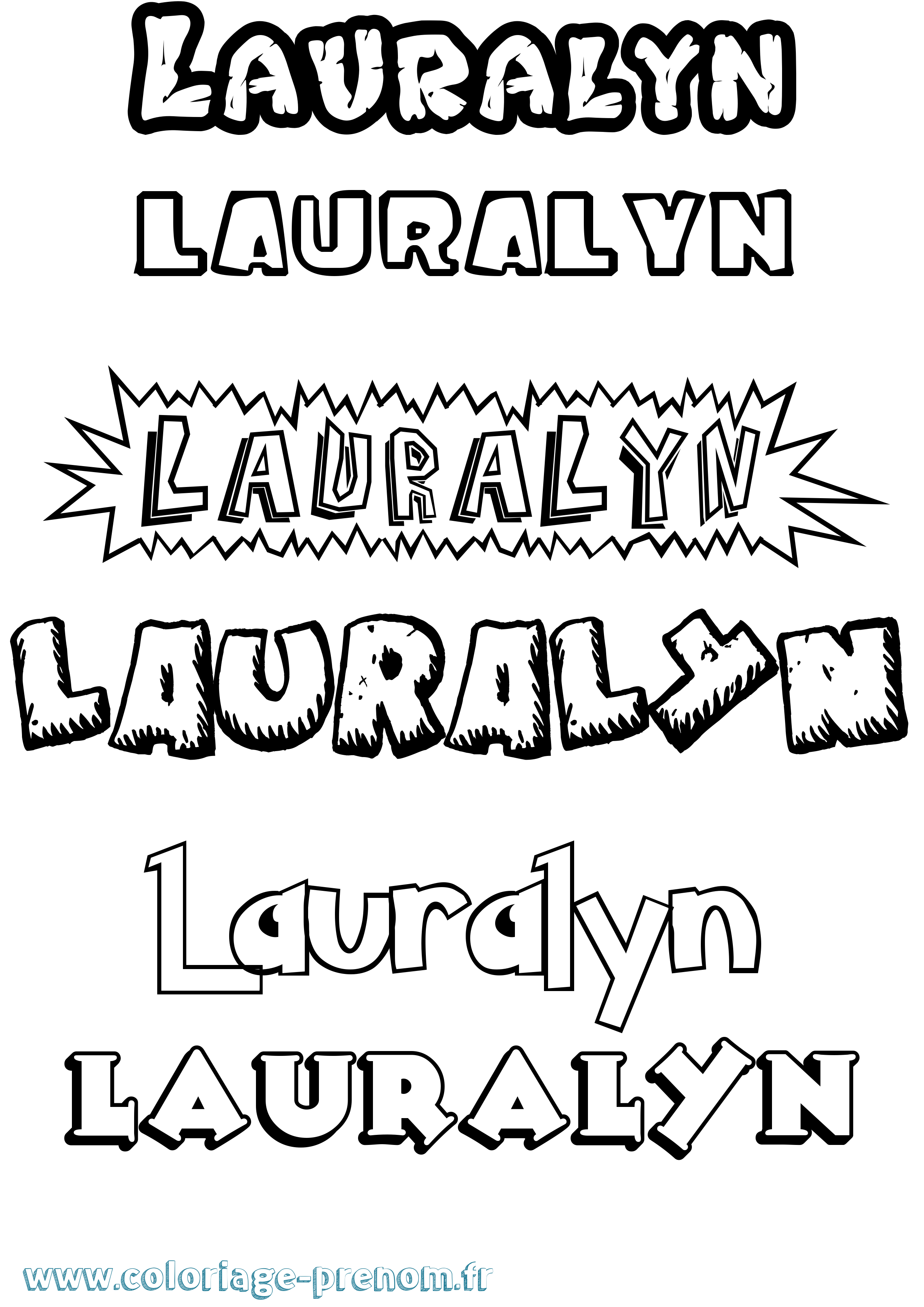 Coloriage Lauralyn Dessin Animé Coloriage prénom Lauralyn Dessin Animé