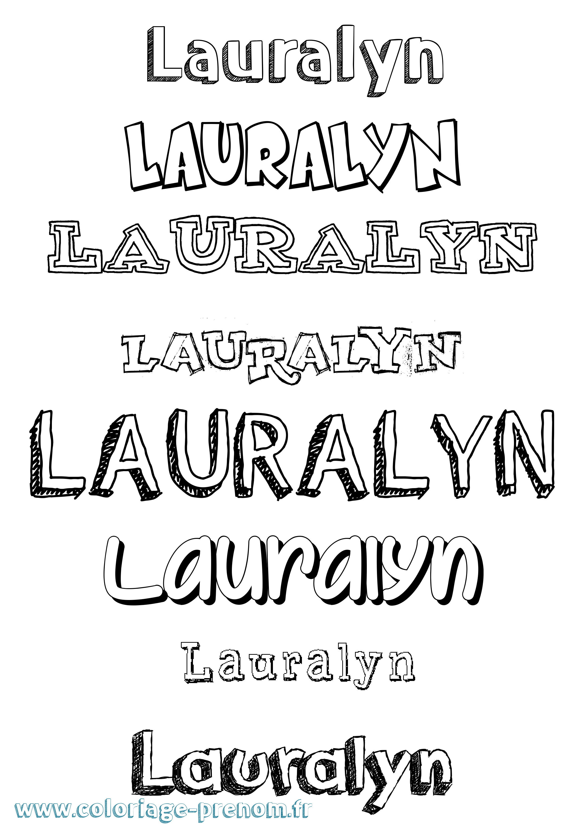 Coloriage Lauralyn Dessiné Coloriage prénom Lauralyn Dessiné