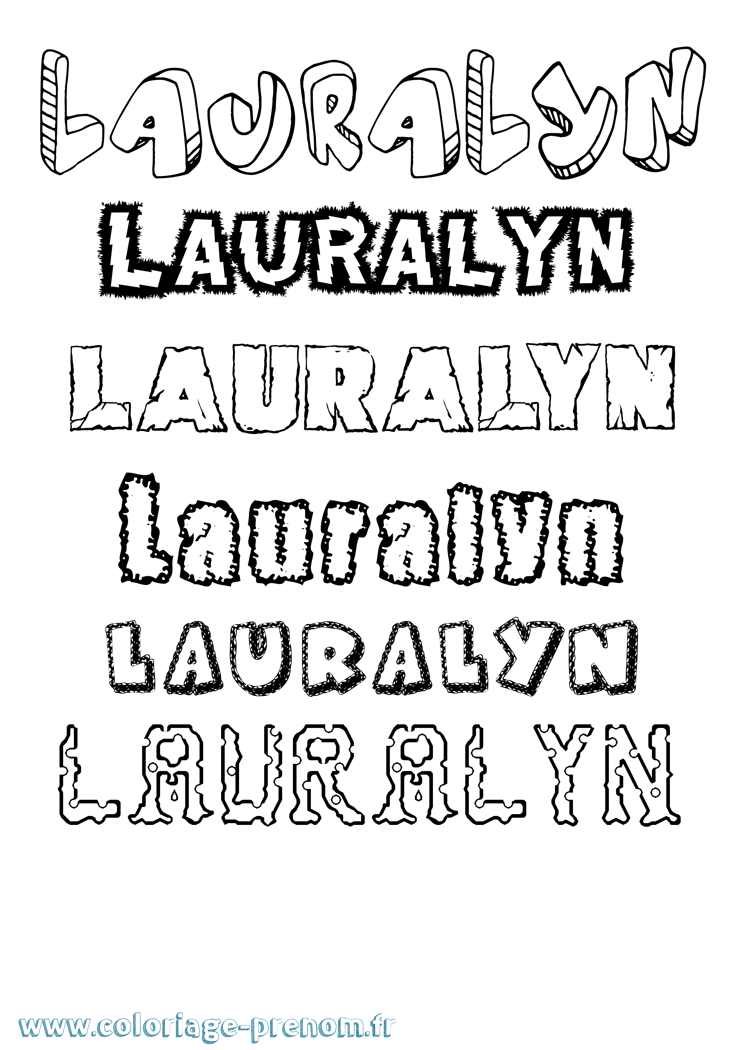 Coloriage Lauralyn Destructuré Coloriage prénom Lauralyn Destructuré