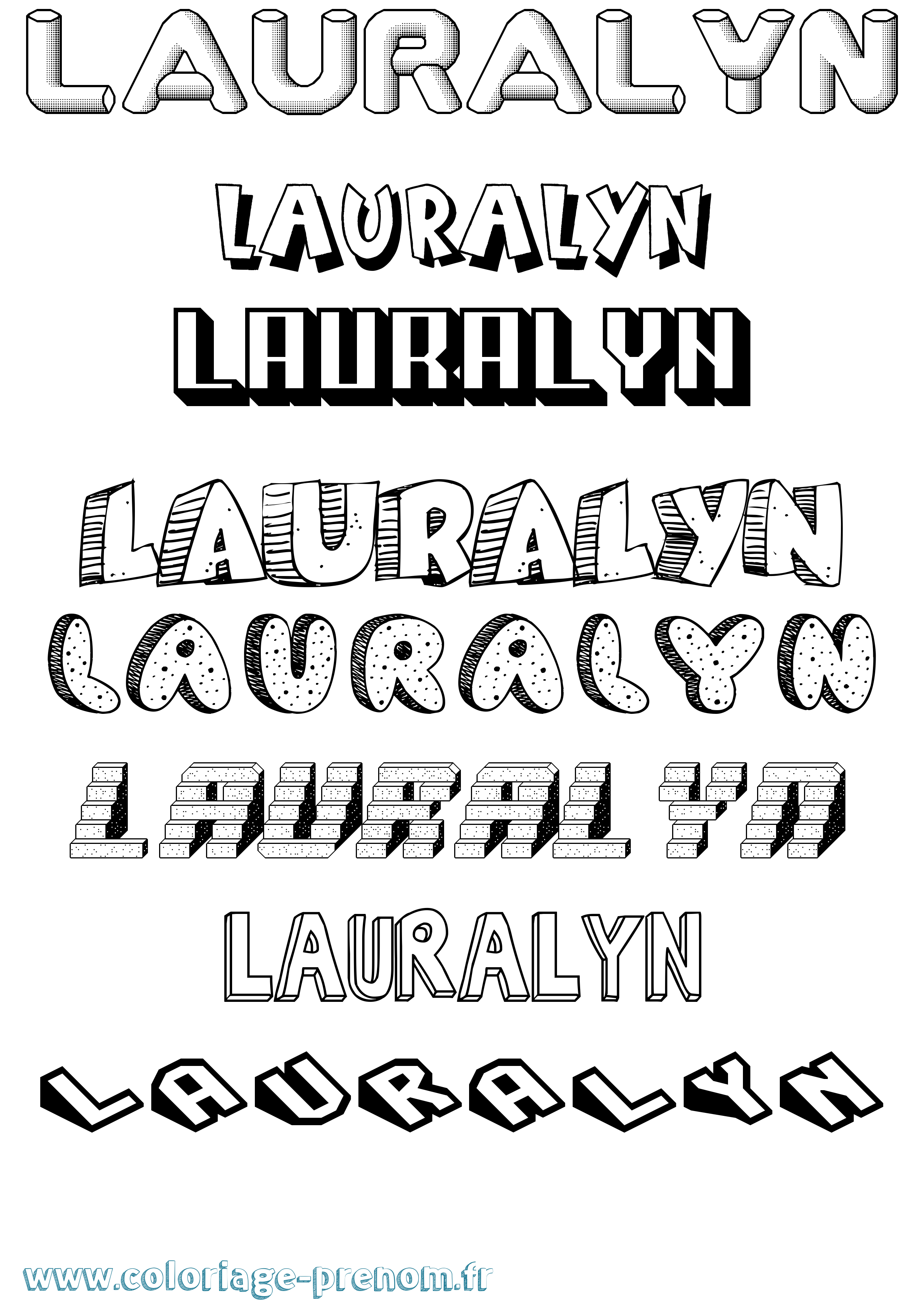 Coloriage Lauralyn Effet 3D Coloriage prénom Lauralyn Effet 3D