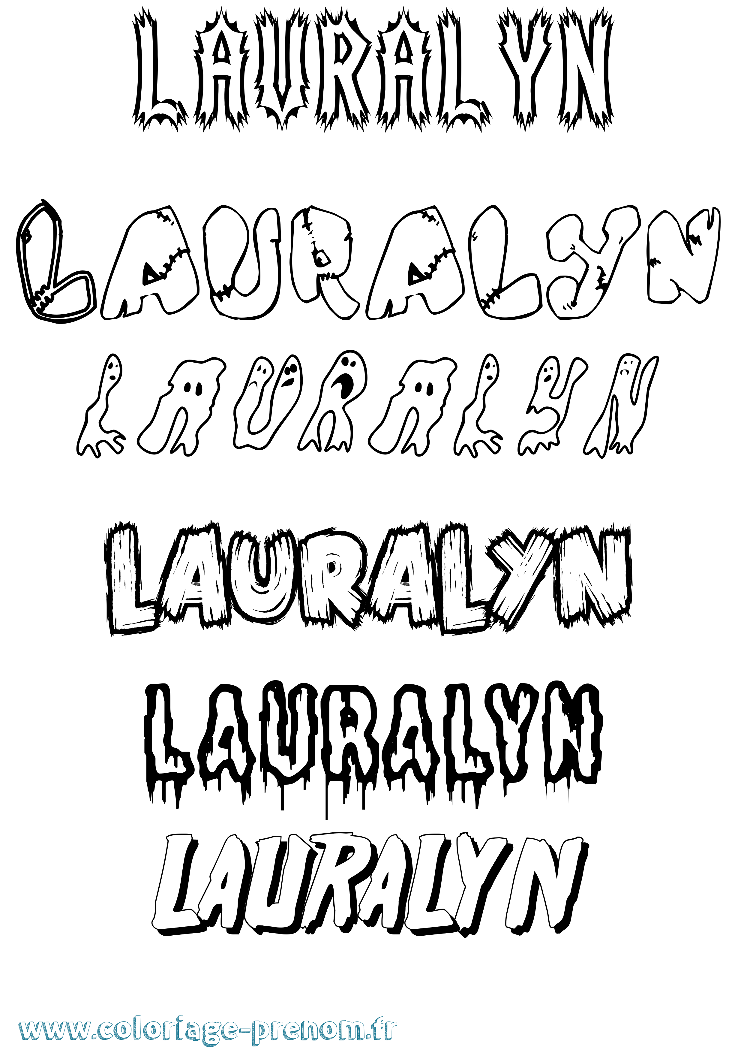 Coloriage Lauralyn Frisson Coloriage prénom Lauralyn Frisson
