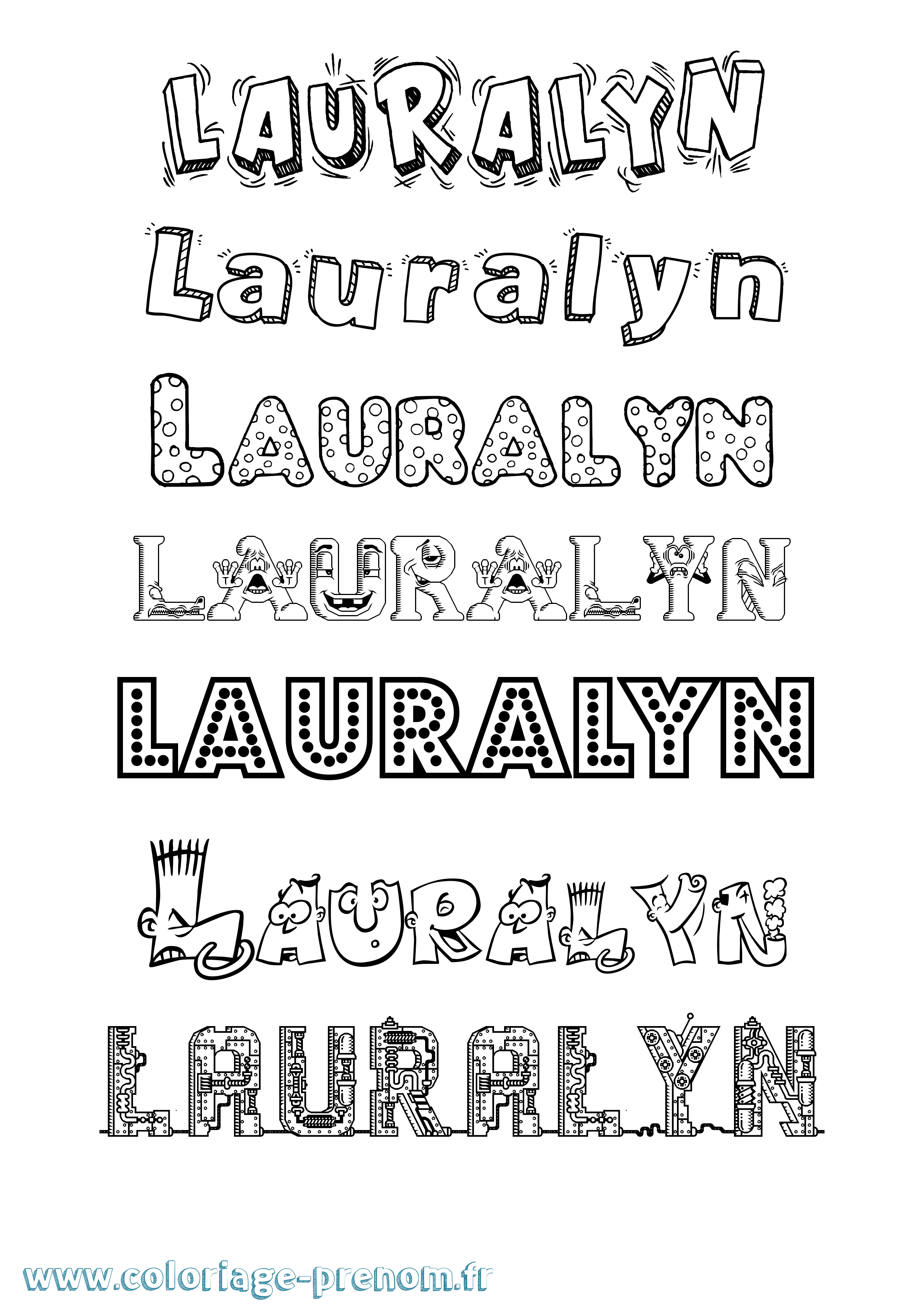 Coloriage Lauralyn Fun Coloriage prénom Lauralyn Fun