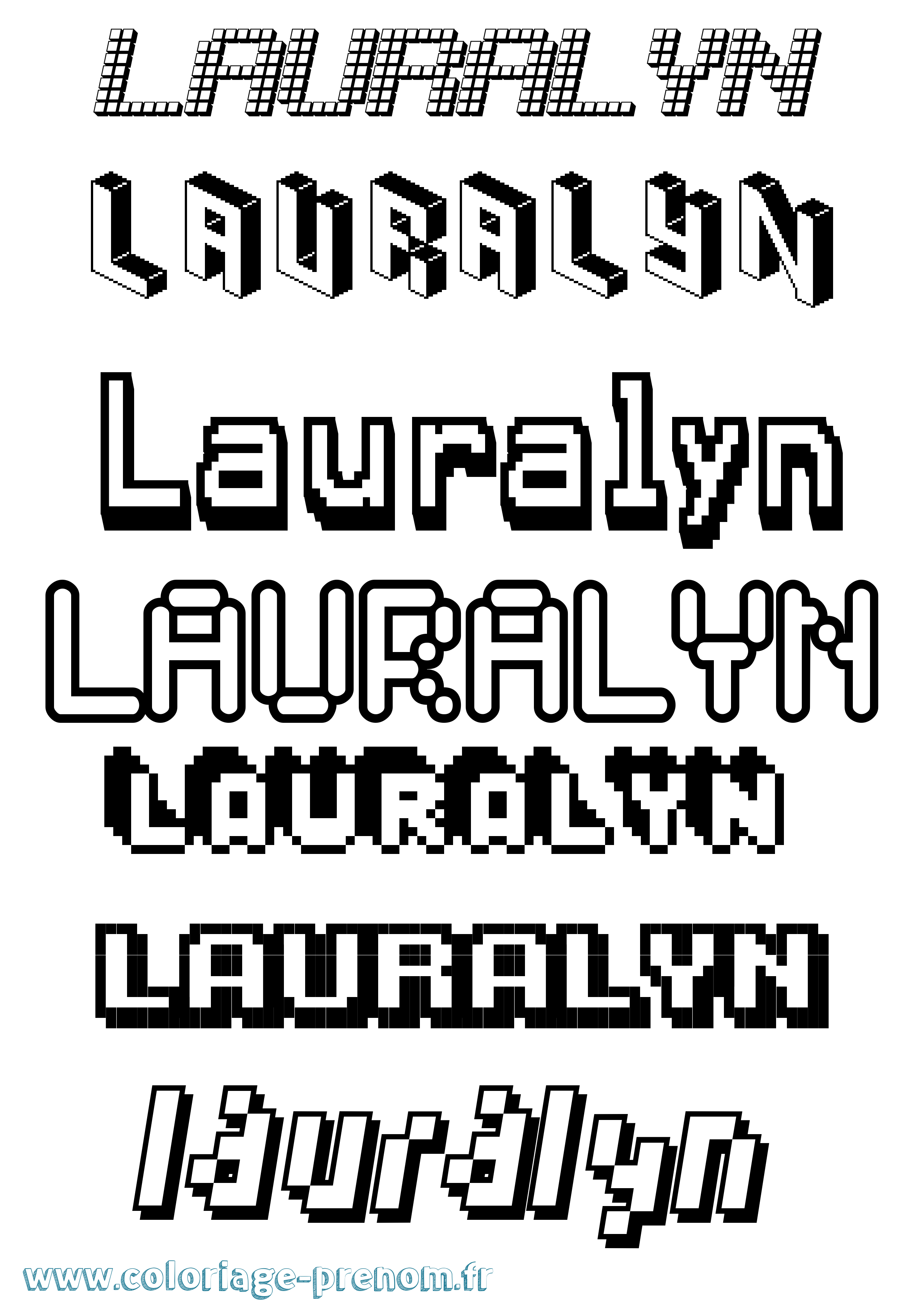 Coloriage Lauralyn Pixel Coloriage prénom Lauralyn Pixel