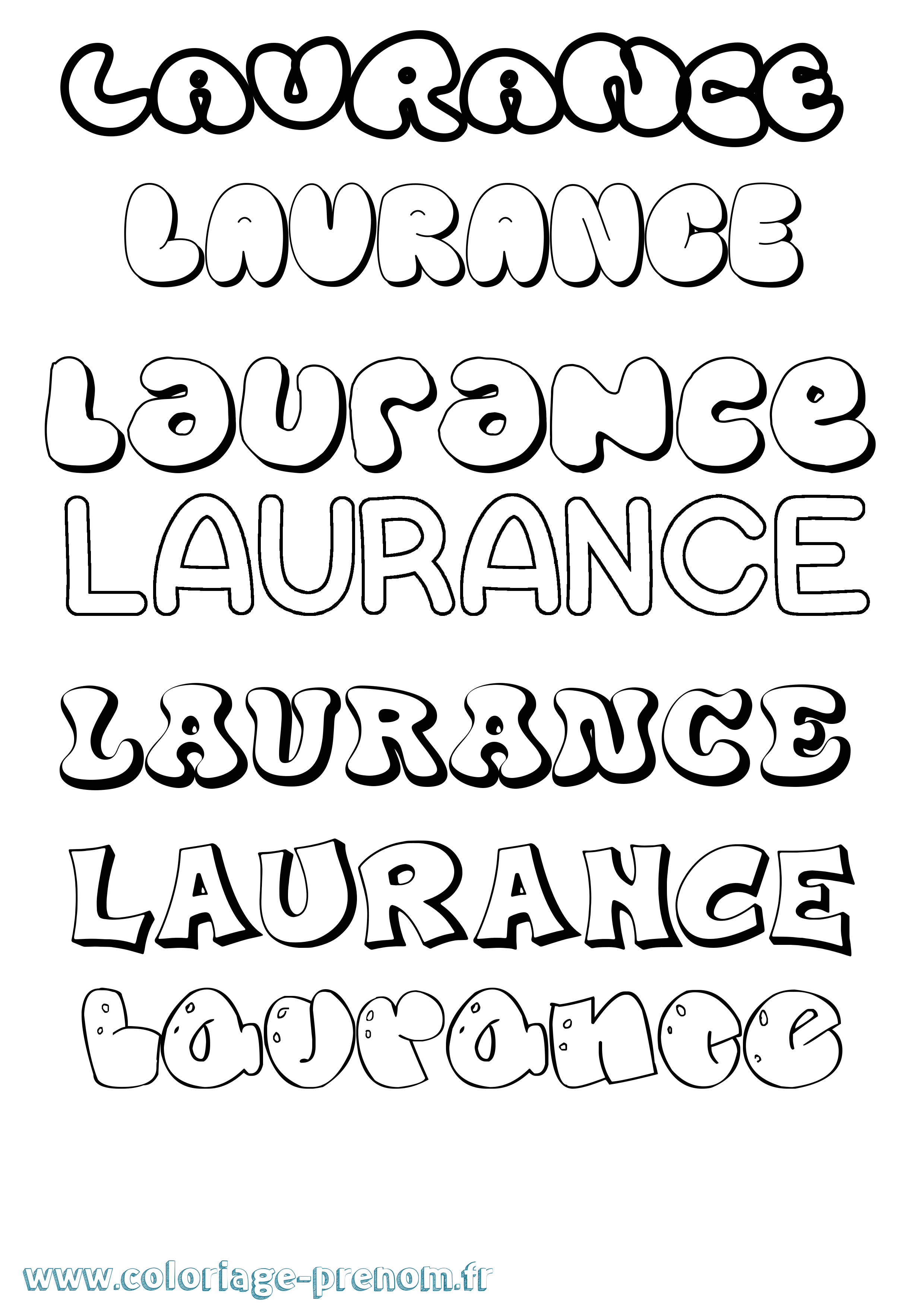 Coloriage Laurance Bubble Coloriage prénom Laurance Bubble