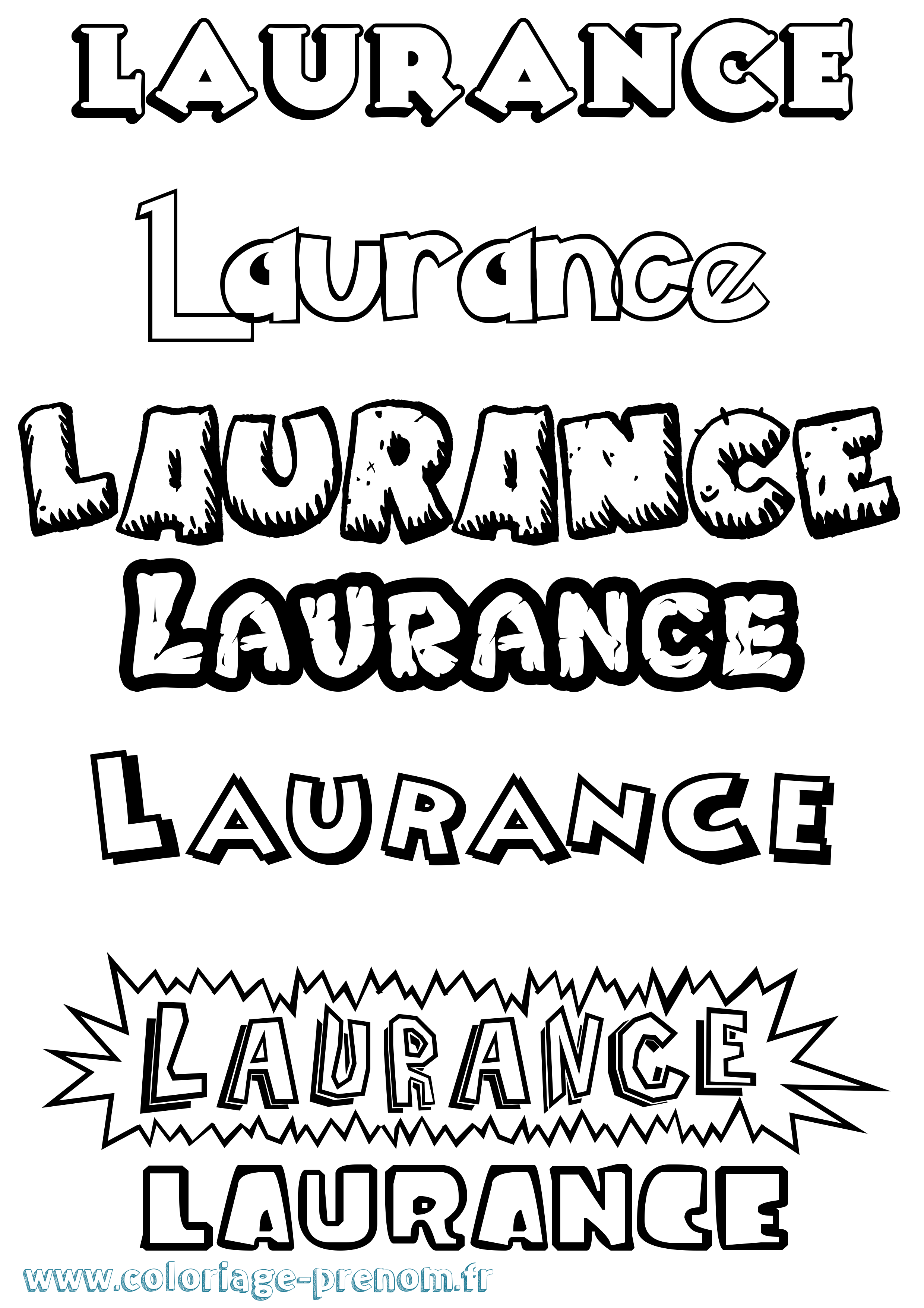 Coloriage Laurance Dessin Animé Coloriage prénom Laurance Dessin Animé
