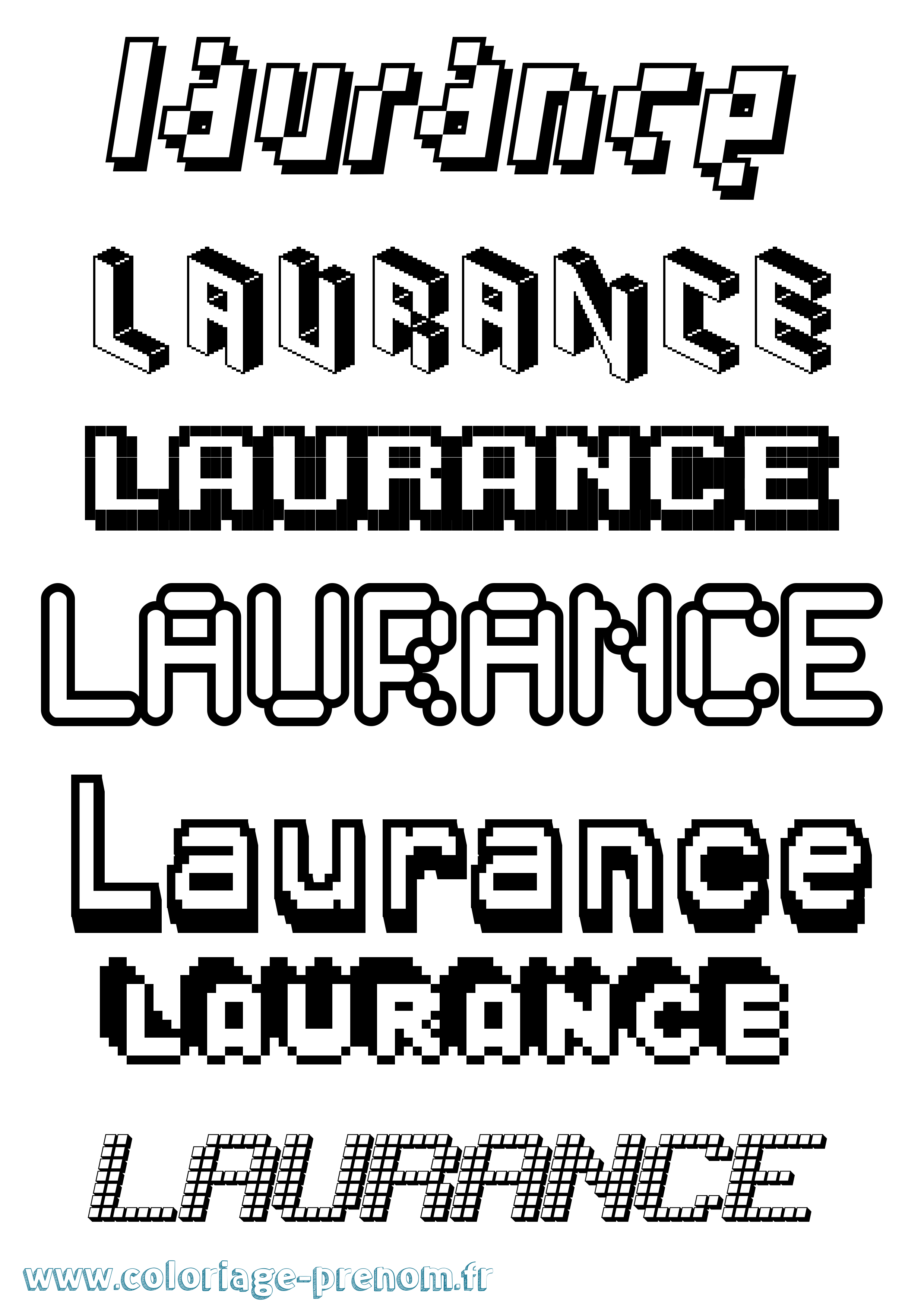 Coloriage Laurance Pixel Coloriage prénom Laurance Pixel