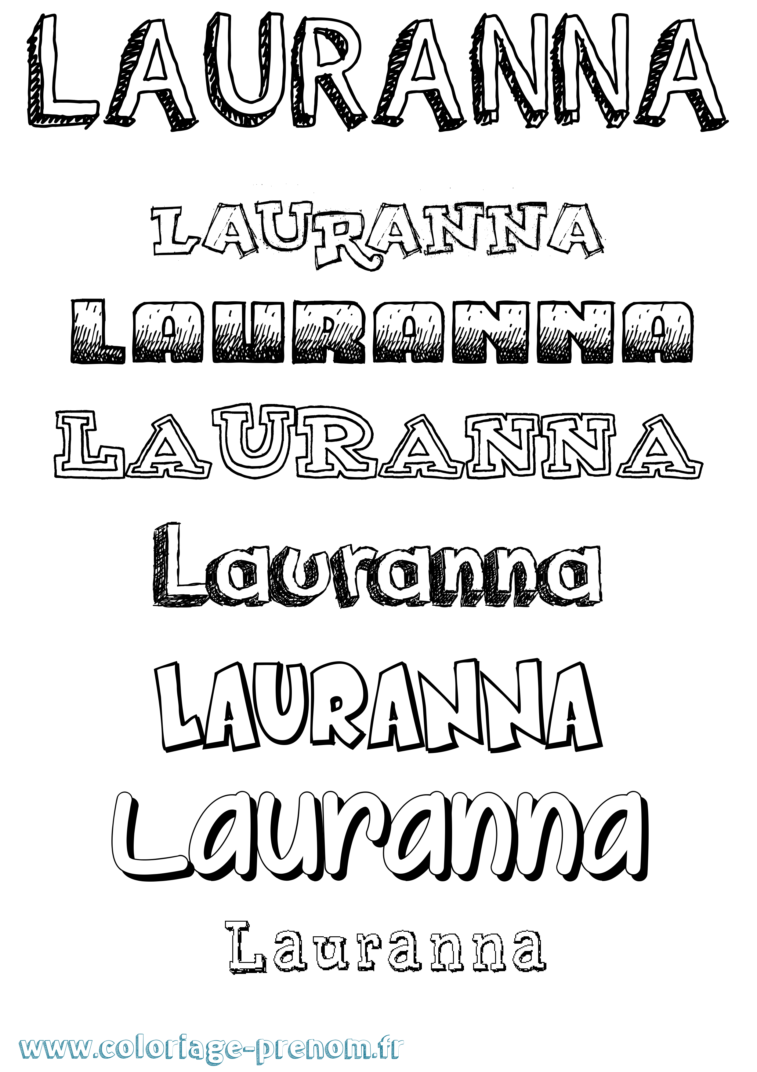 Coloriage Lauranna Dessiné Coloriage prénom Lauranna Dessiné