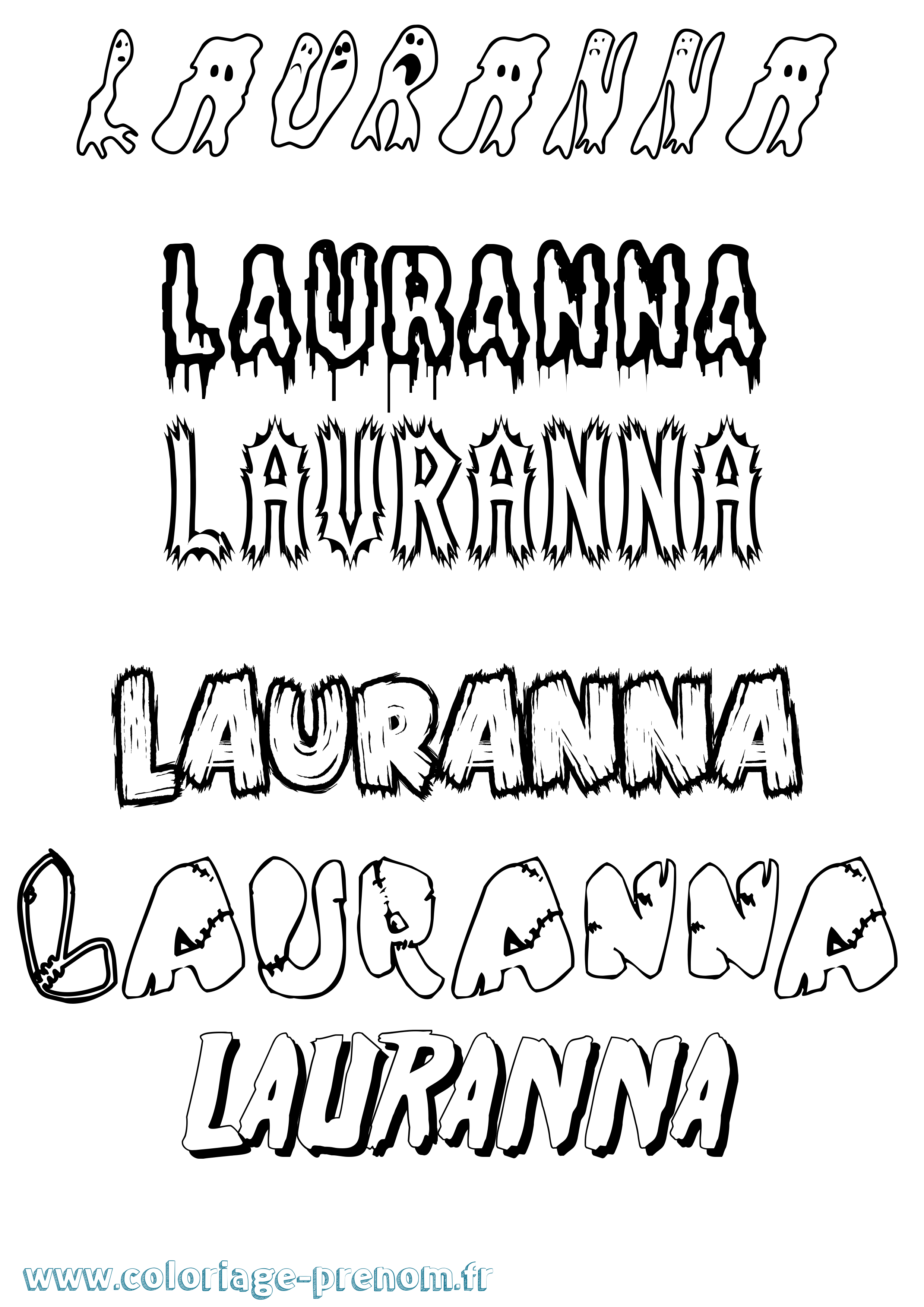 Coloriage Lauranna Frisson Coloriage prénom Lauranna Frisson