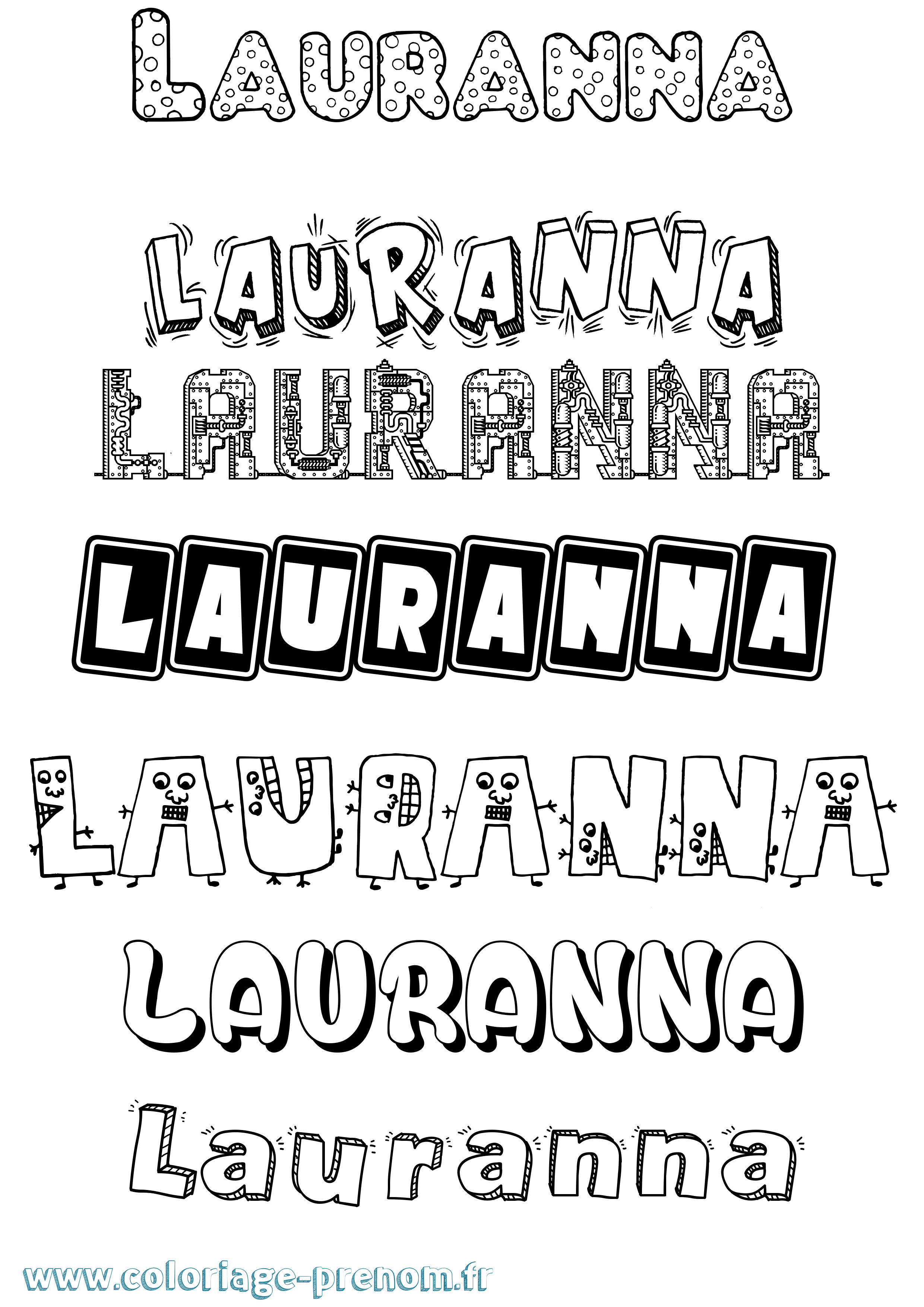 Coloriage Lauranna Fun Coloriage prénom Lauranna Fun