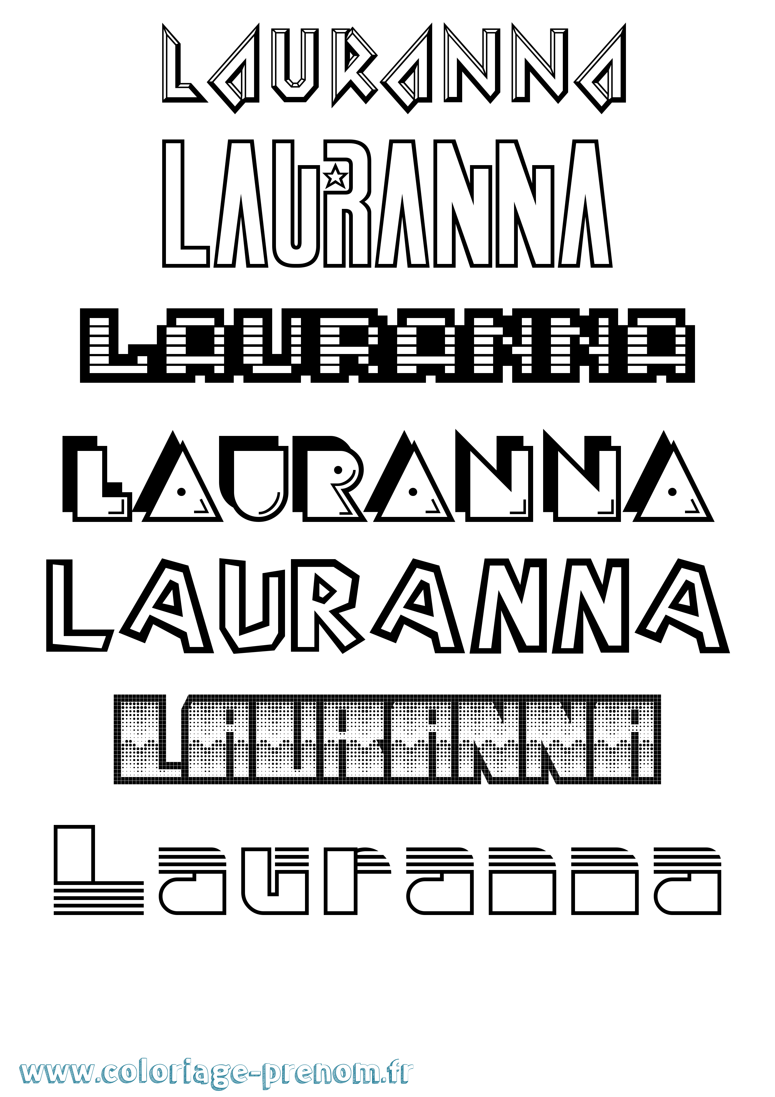 Coloriage Lauranna Jeux Vidéos Coloriage prénom Lauranna Jeux Vidéos