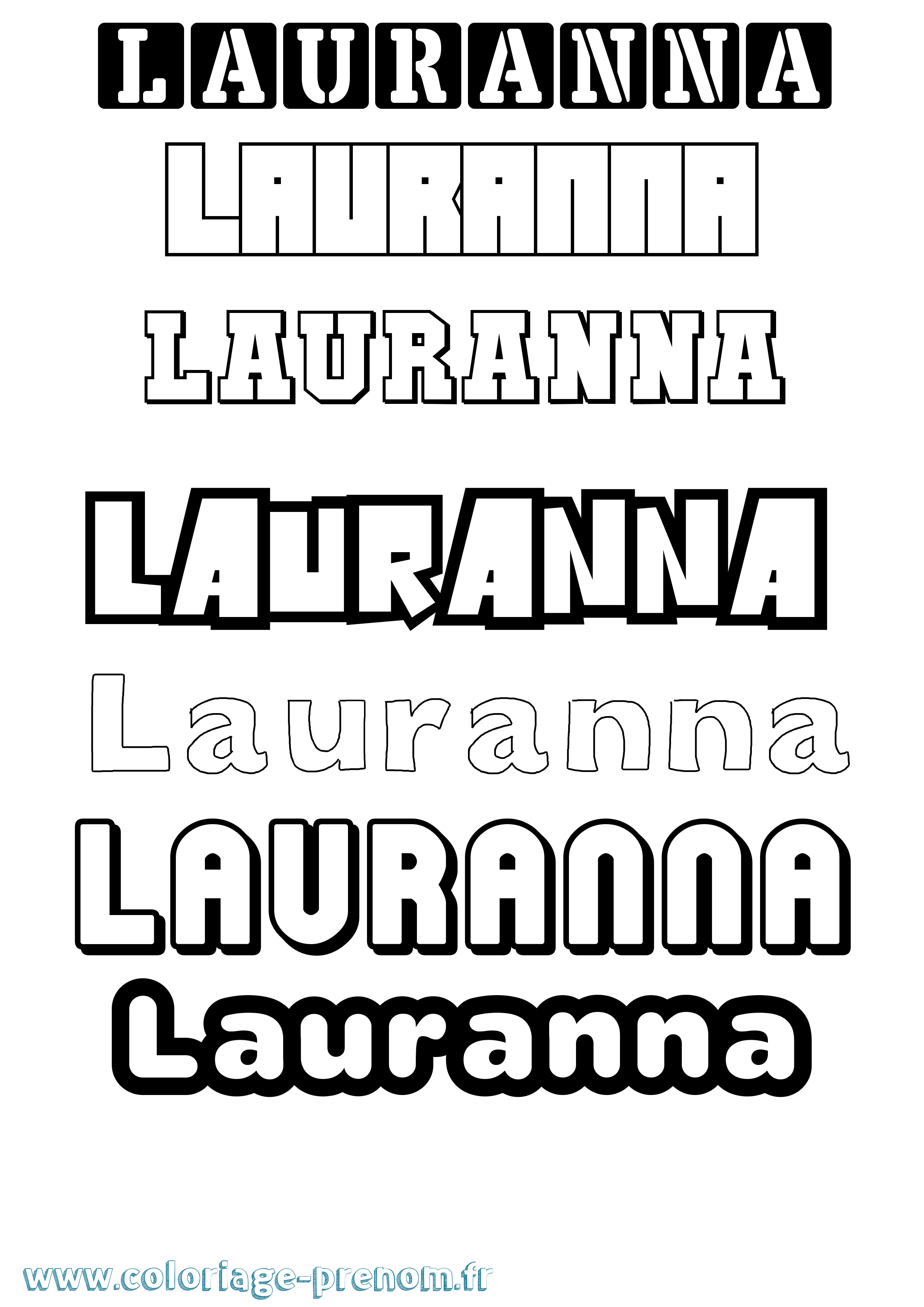 Coloriage Lauranna Simple Coloriage prénom Lauranna Simple